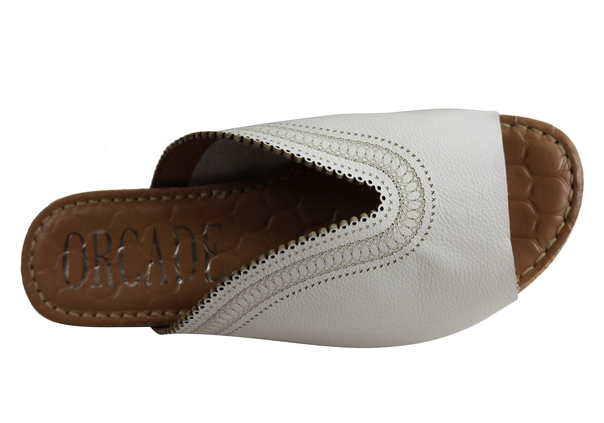 Orcade Monique Women's Comfort Leather Slides Sandals - Made in Brazil - Perfect for Beach, Poolside & Summer Casual Wear