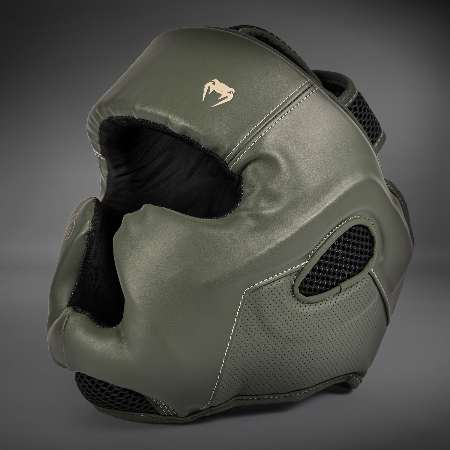 Venum Impact Evo Headgear - Military Green MMA Training Head Protection for Boxing, Muay Thai & Kickboxing - Ideal for Sparring & Competition