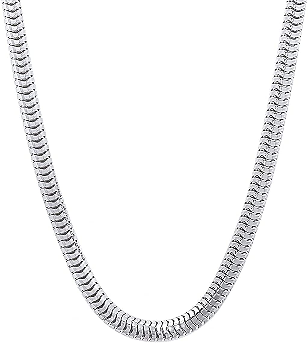Savlano 925 Sterling Silver 4mm Solid Italian Round Diamond Cut Flexible Snake Chain Necklace for Men & Women - Elegant Jewelry Gift with Box | Perfect for Anniversaries, Weddings & Special Occasions | Made in Italy