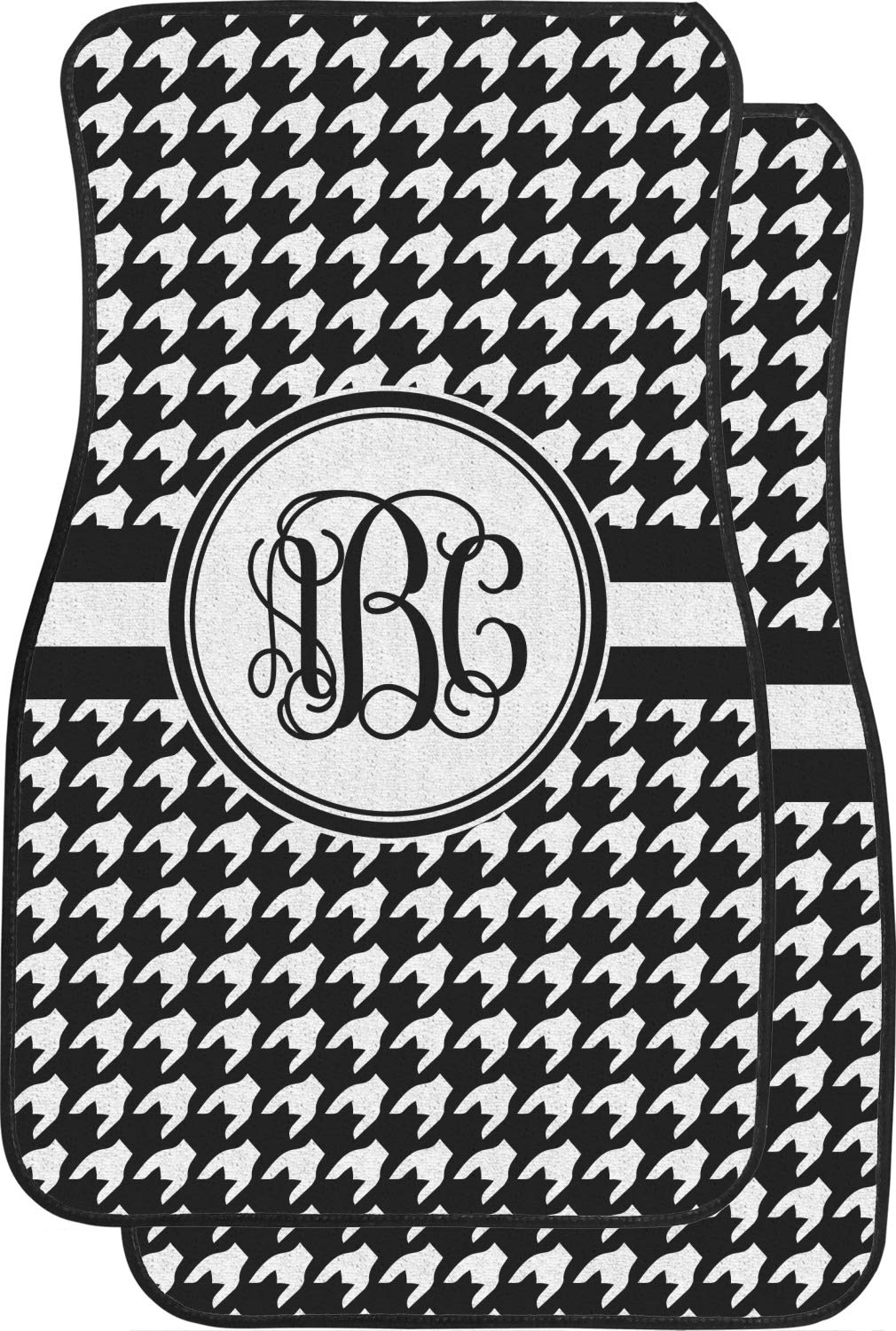 Custom Houndstooth Car Floor Mats for Front Seat - Non-Slip, Durable & Washable - Perfect for Sedans, SUVs & Trucks - Protect Your Vehicle Interior in Style
