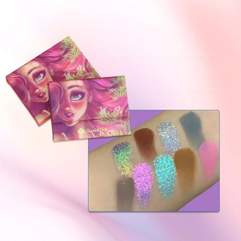 SheenEffect X NIKESANSAN Dream Love Chameleon Eyeshadow Palette - 12 Highly Pigmented Colors, Long Lasting Makeup for Day & Night Looks - Perfect for Parties, Weddings and Special Occasions