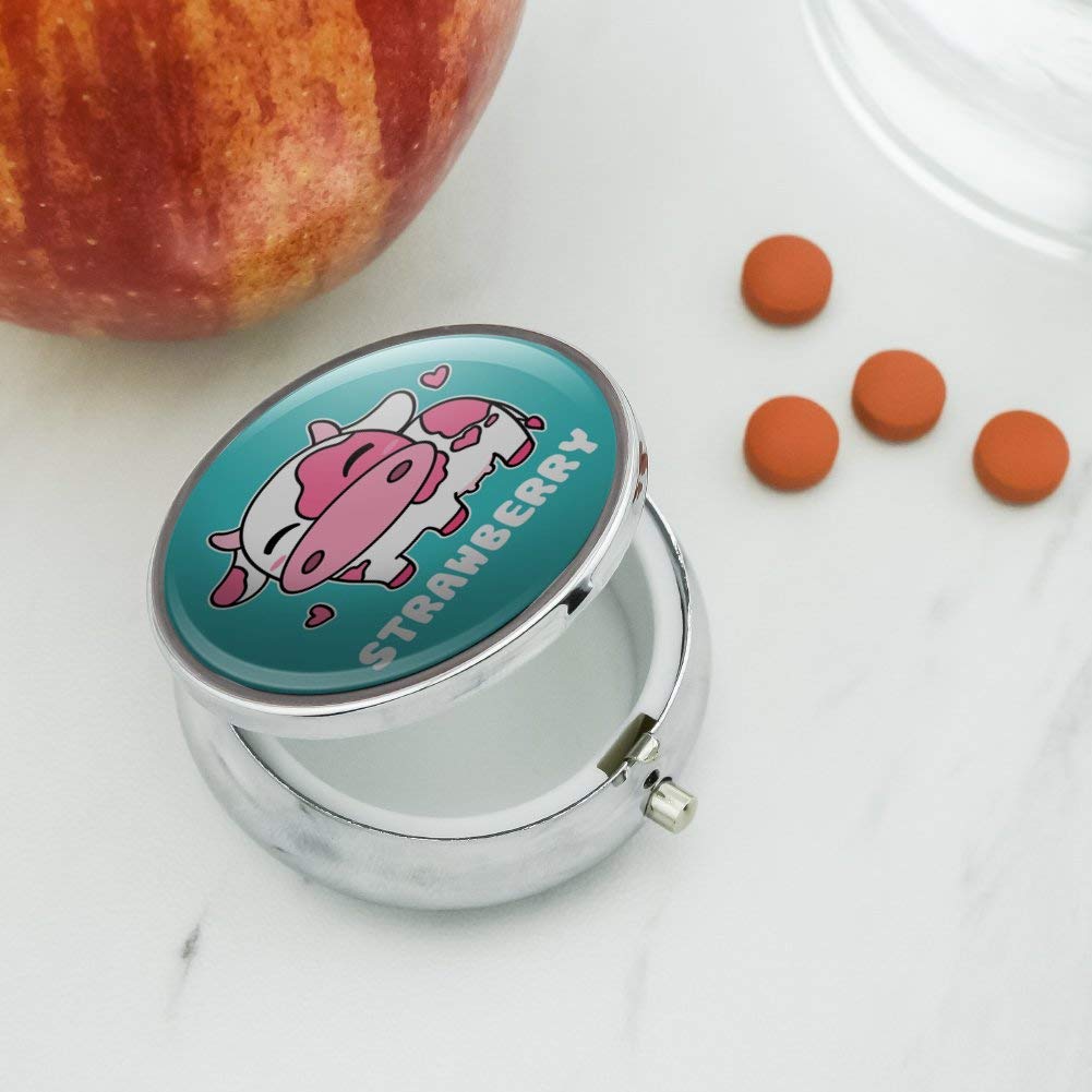 Kawaii Strawberry Milk Cow Pill Case - Cute Trinket Box for Jewelry & Small Items | Perfect Gift for Girls, Teens & Kawaii Lovers | Home, Office & Travel Organizer
