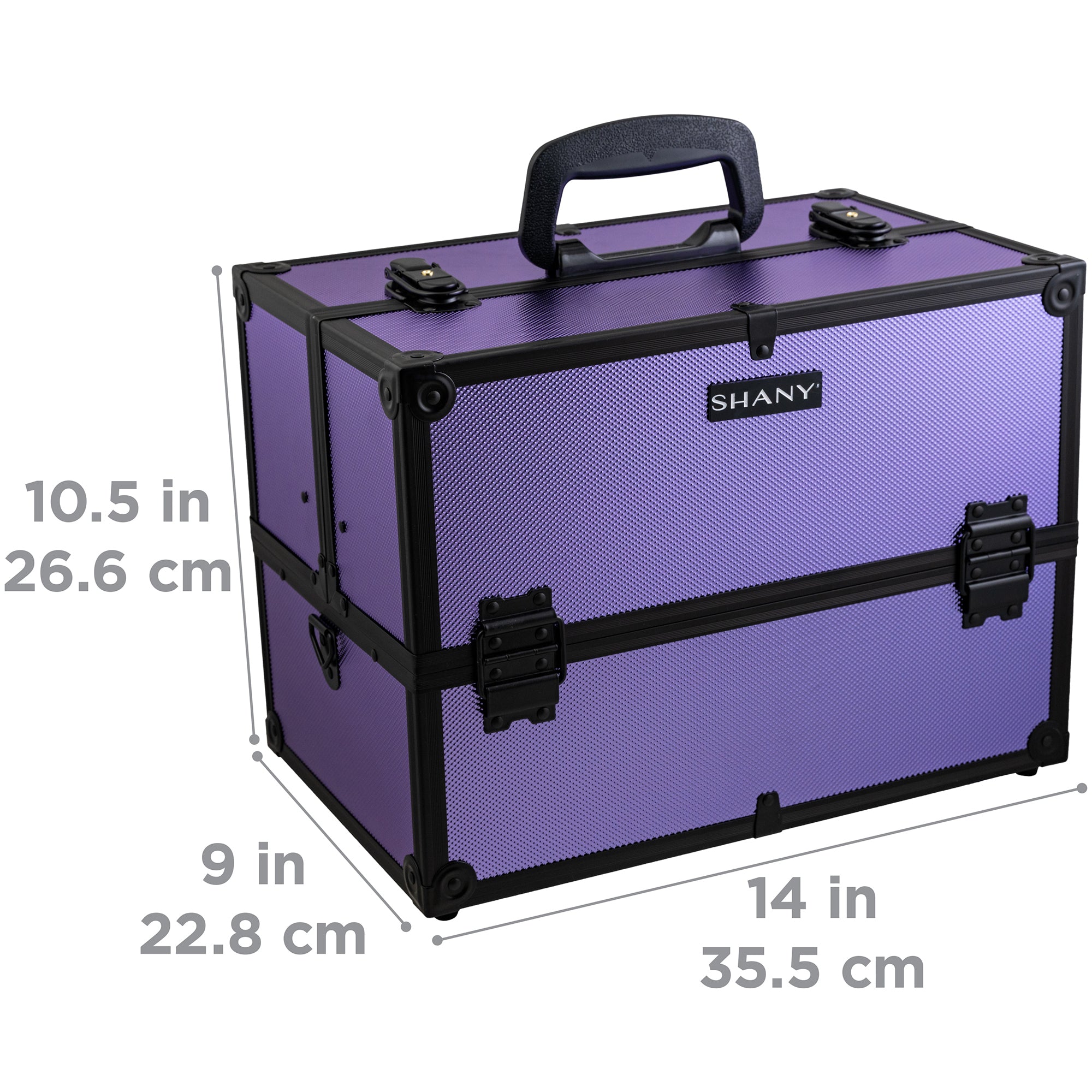 Professional Makeup Train Case with Shoulder Strap & Secure Locks - Portable Cosmetic Organizer for Travel, Salon, and Makeup Artists