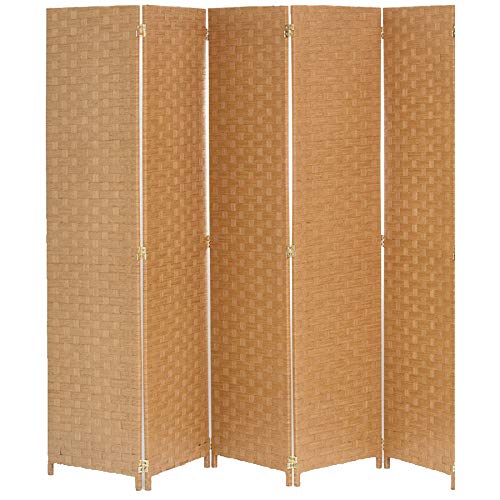 Bamboo Room Divider - 3-8 Panels in Beige for Home & Office Privacy