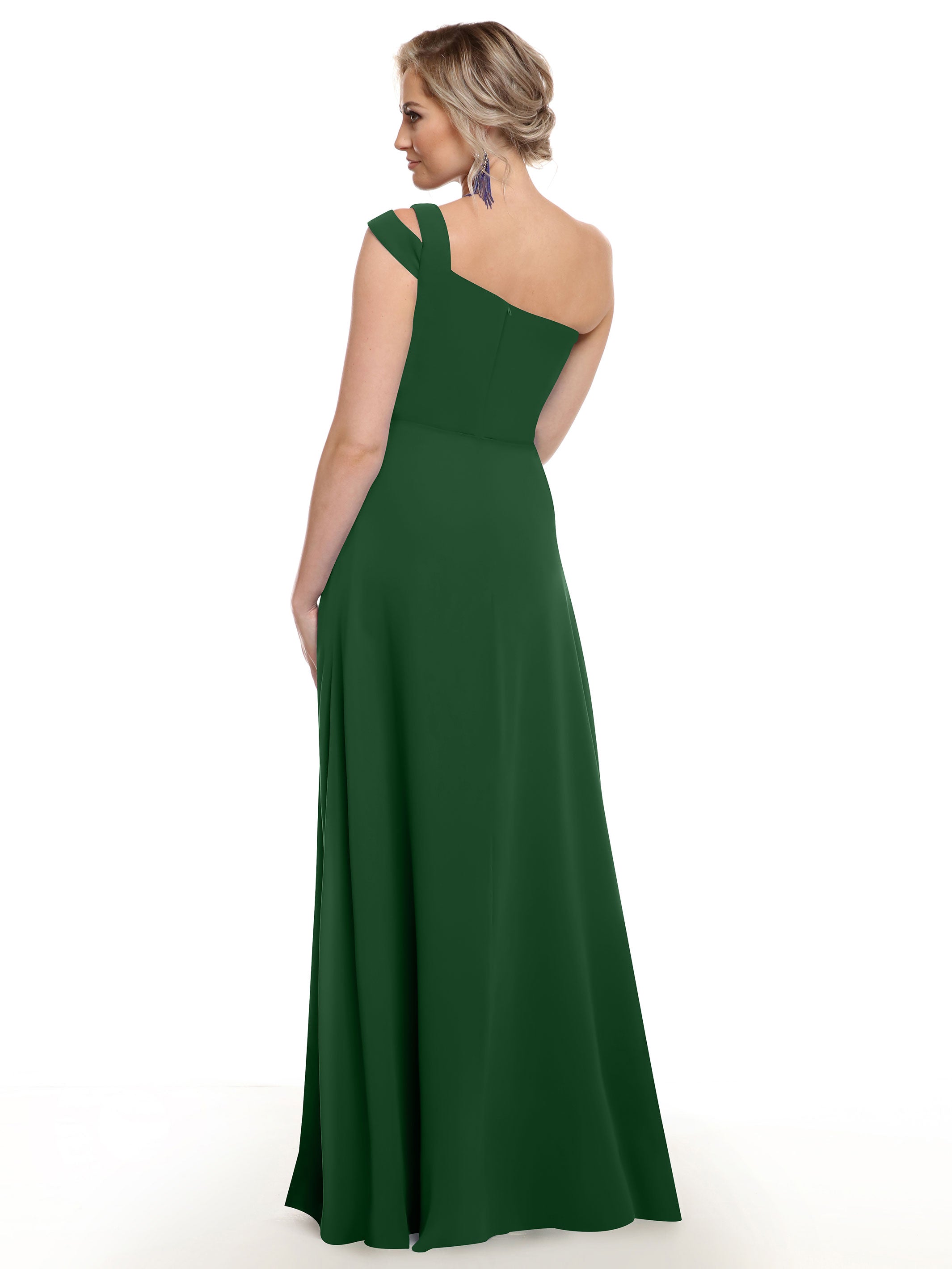 Elegant 80139 Chiffon A-Line One Shoulder Bridesmaid Dress with High Slit - Perfect for Weddings, Formal Events & Evening Parties