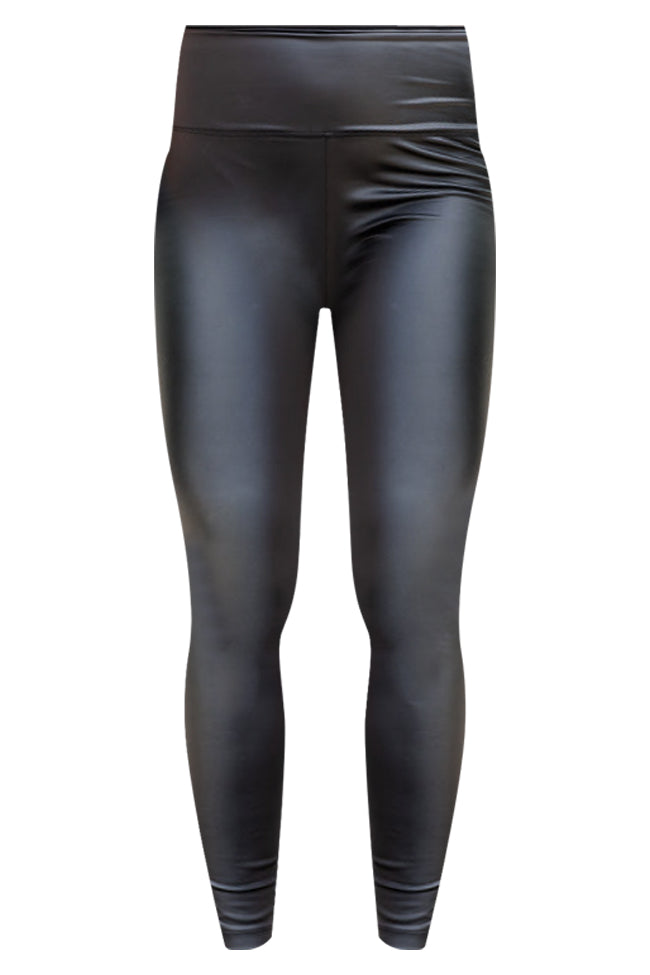 Stylish Black Faux Leather Leggings with Star Print | Women's Fashion Leggings for Night Out, Party & Casual Wear | Final Sale