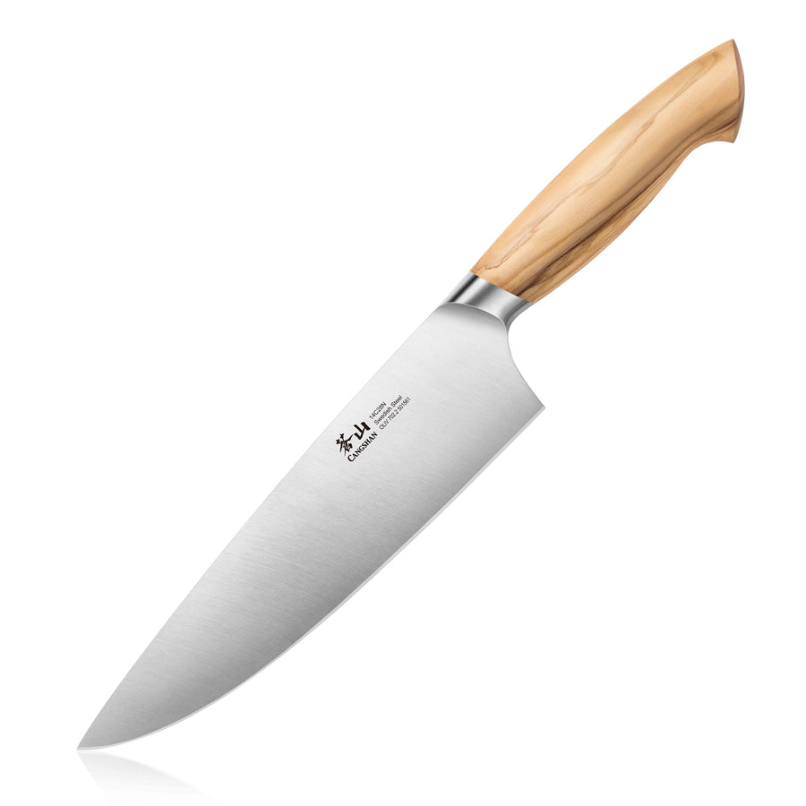 Cangshan OLIV Series 501561 8-Inch Chef Knife - Premium Swedish 14C28N Forged Steel Blade - Professional Kitchen Knife for Slicing, Dicing & Chopping - Perfect for Home Cooks & Professional Chefs