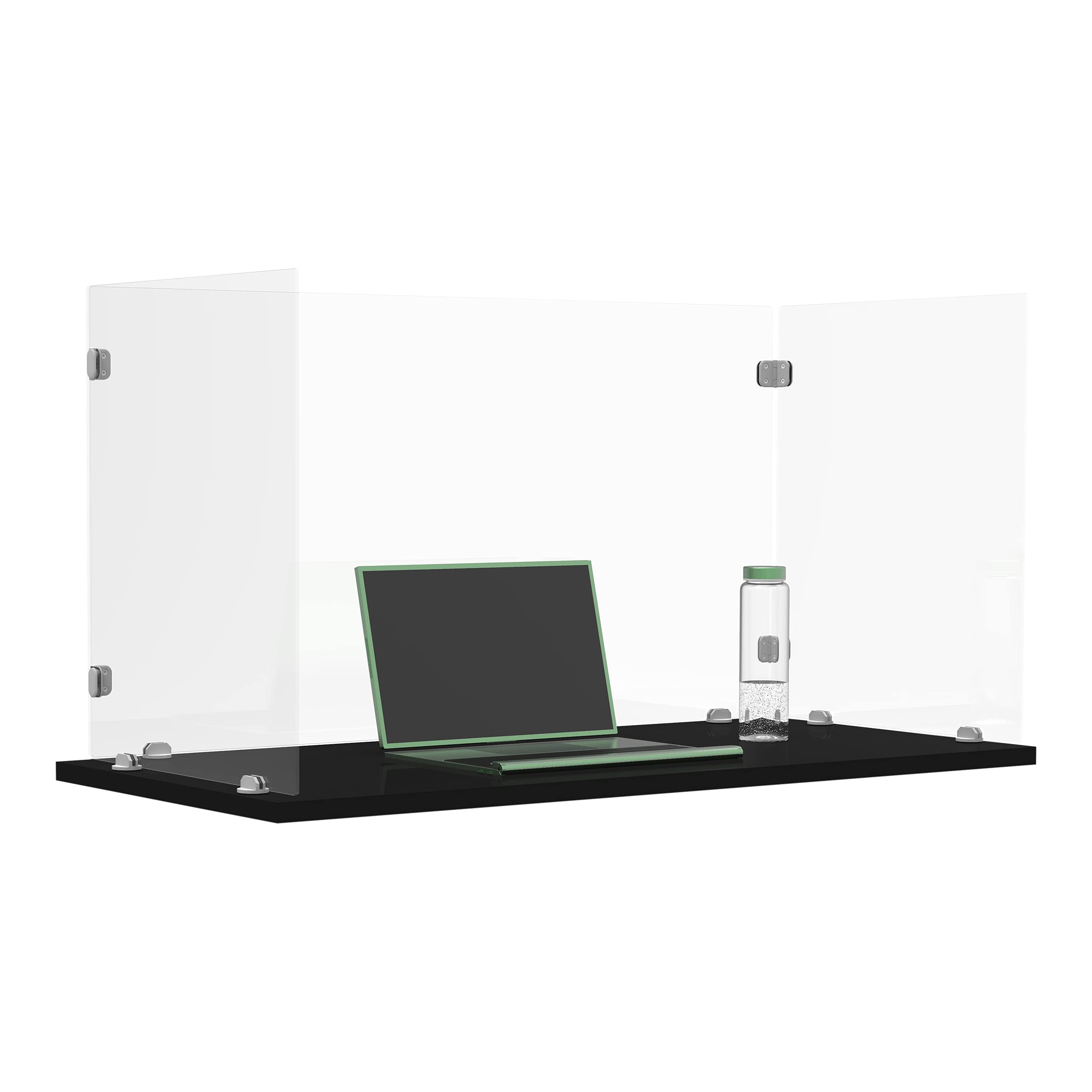 ReFocus Trifold Freestanding Acrylic Desk Divider Partition - 46