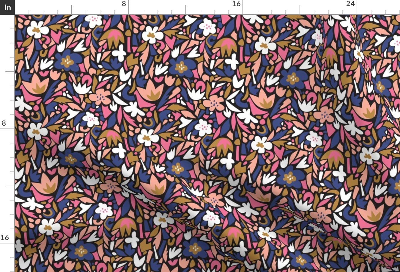 Floral Terrazzo Collage Mosaic Abstract Printed Minky Fabric Fat Quarter - Soft Baby Blanket Material, Quilt Backing, Plush Toy Fabric for Sewing Projects - Perfect for DIY Baby Gifts, Nursery Decor & Crafting
