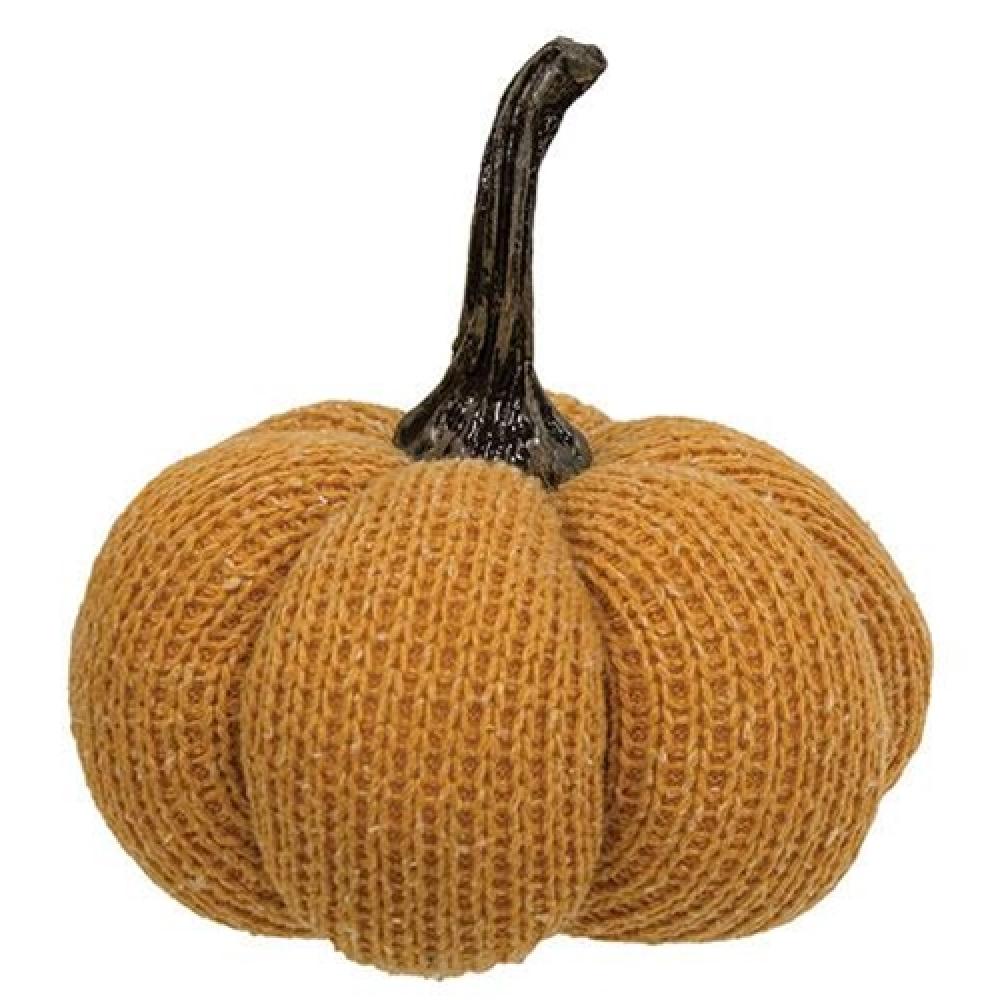 Orange Knit Pumpkin Medium - Fall Home Decor, Thanksgiving Table Centerpiece, Halloween Party Decoration