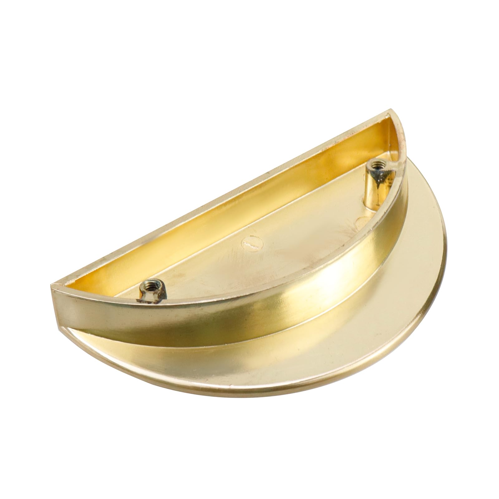 Decorative Gold Brushed Semicircle Drawer Knobs & Cabinet Pull Handles - 3.82x1.97x0.71 Inch (Pack of 2) with Screws - Perfect for Kitchen Cabinets, Dressers & Furniture Upgrades