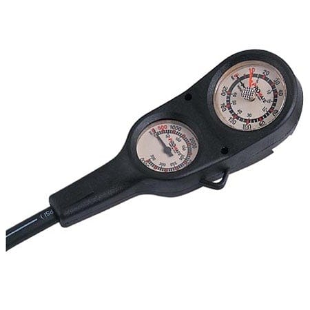 Promate GP200 Dual Dial 2 Gauge Console - Water Pressure, Depth & Temperature Monitor for Boating, Fishing & Marine Navigation