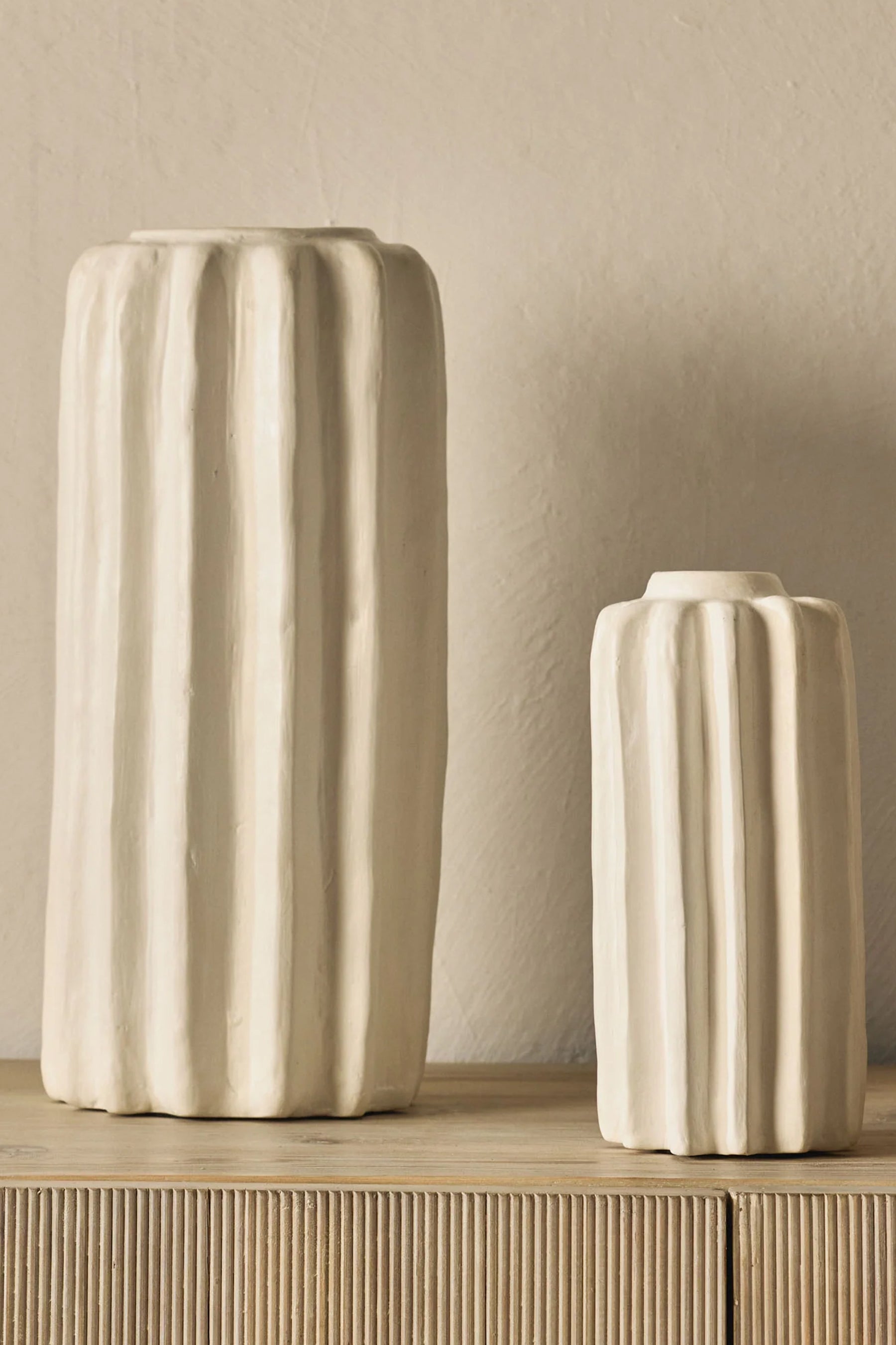 Husk Ika Vase - Modern Ceramic Home Decor for Living Room, Bedroom & Office - Minimalist White Vase for Flowers and Interior Design