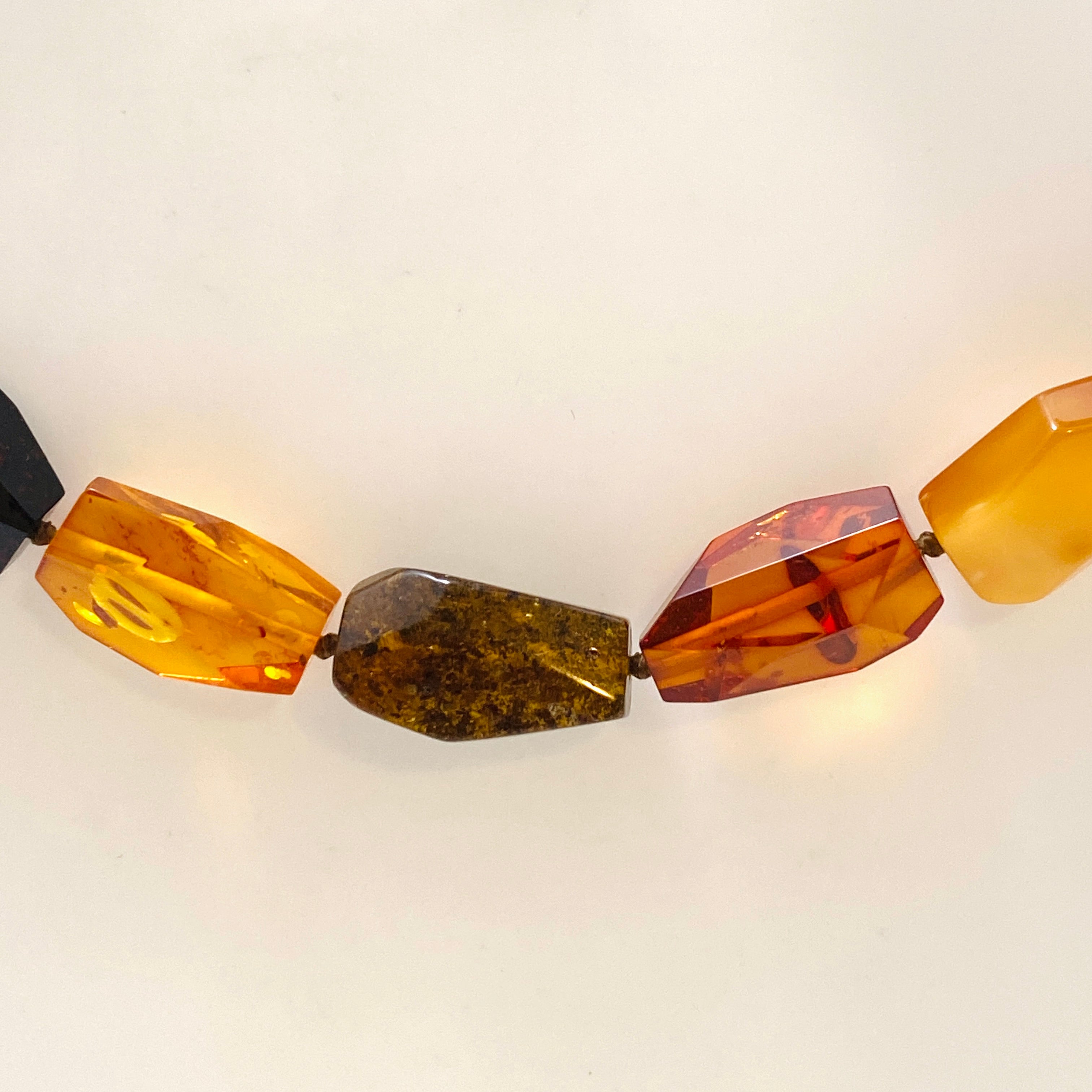 Natural Baltic Amber Mixed Bead Necklace on Black Leather Cord - AMB306 - Perfect for Pain Relief, Teething & Stylish Everyday Wear