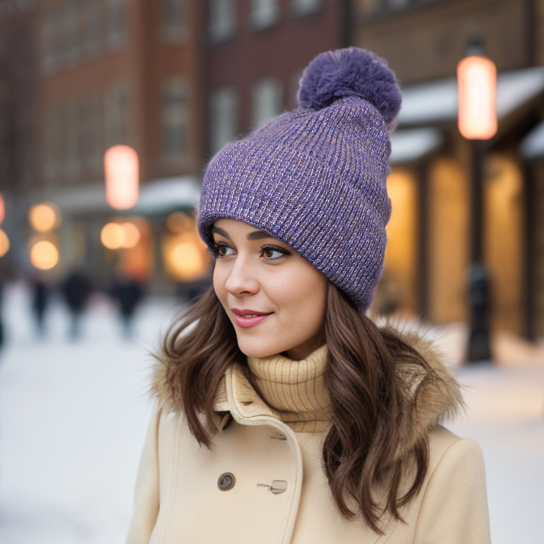Free Sequin Faux Fur PomPom Hat - 3 Pack Assorted Colors | Winter Fashion Accessory for Women & Teens | Perfect for Christmas, Parties & Outdoor Activities