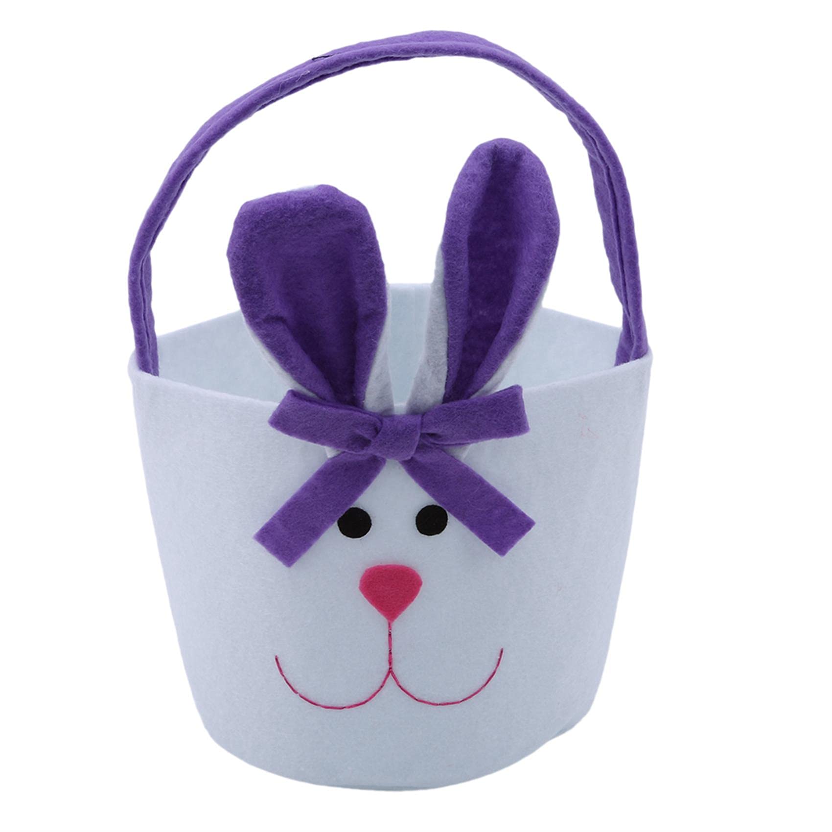 Atmneris Cartoon Bunny Easter Basket - Multi-Functional Easter Egg Hunt Bucket for Kids, Purple - Perfect for Easter Celebrations, Egg Hunts & Party Decorations