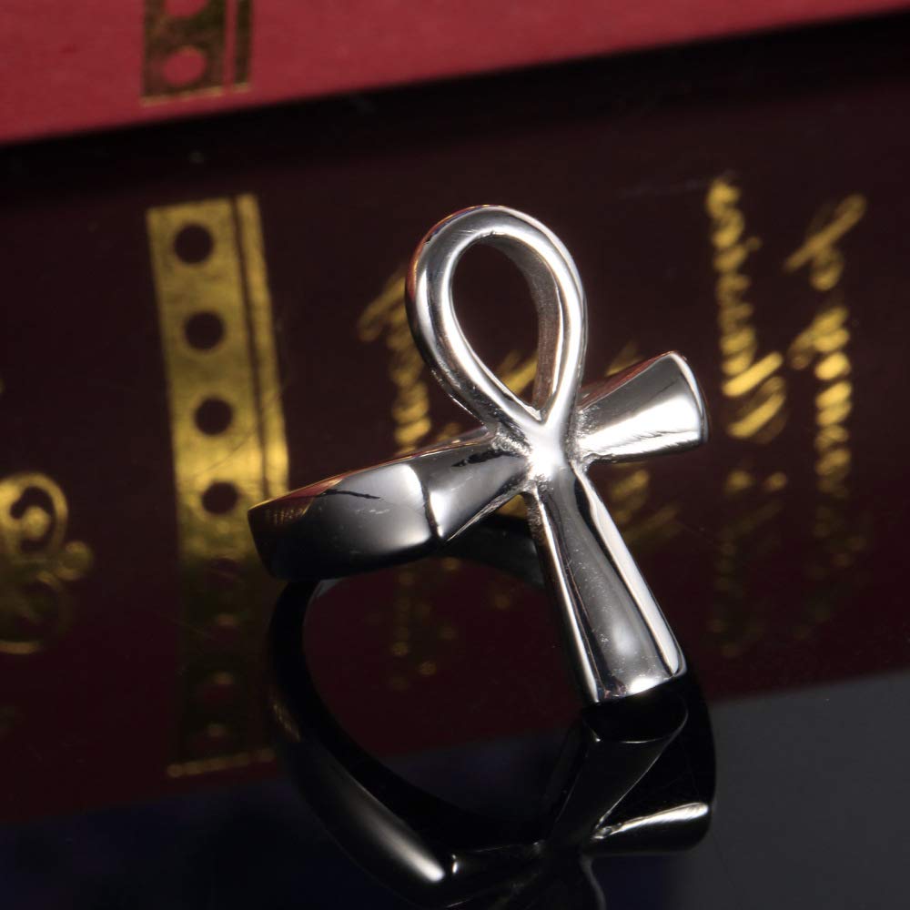 Ankh Cross Rings for Men & Women - Coptic Egyptian Key of Life Wedding Band, Promise Ring - Sizes 7-13 - Perfect for Spiritual Gifts, Couple Jewelry & Unique Wedding Accessories