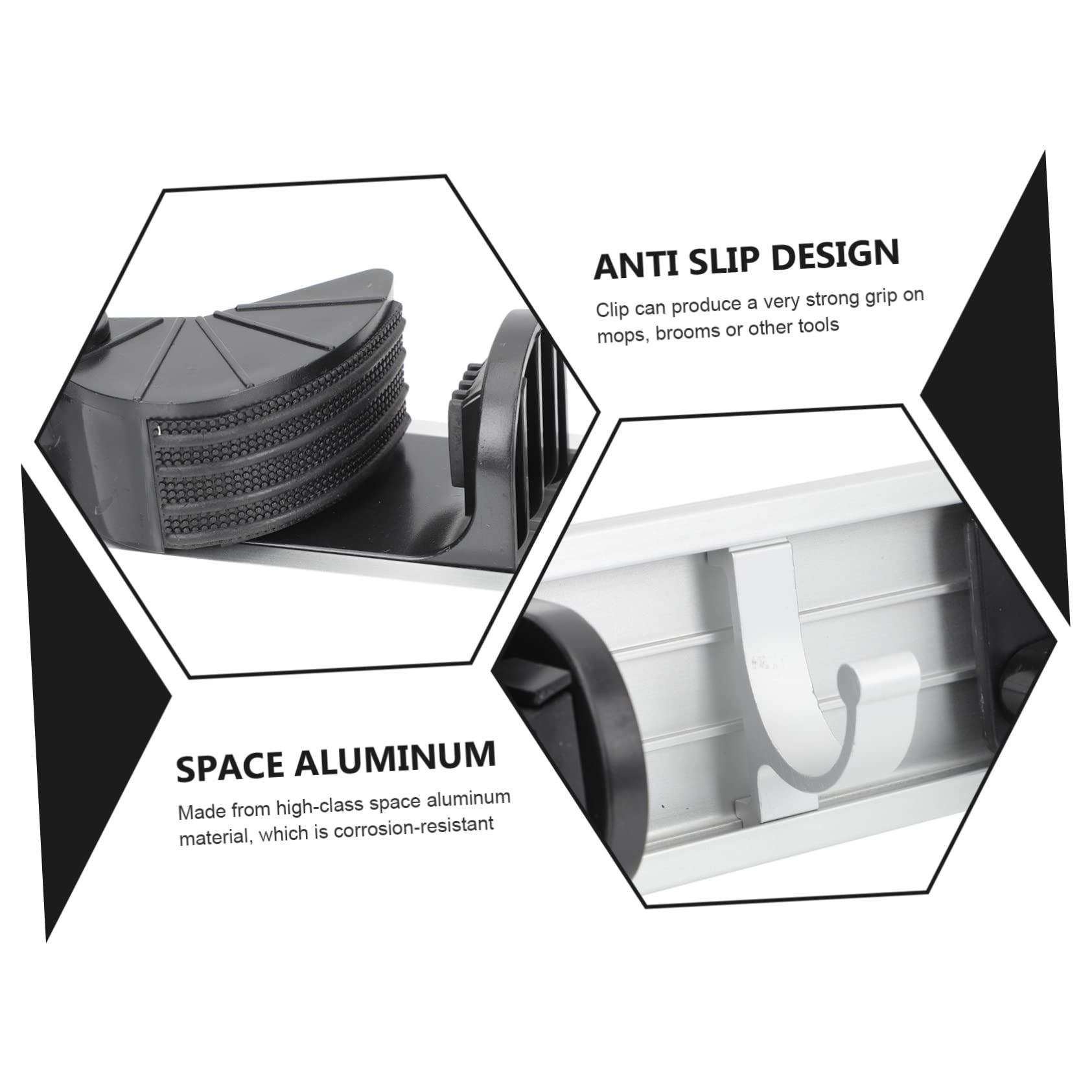 3-Piece Round Soap Tin Mop Holder - Wall Mounted Broom & Mop Organizer for Kitchen, Bathroom, Garage Storage - Durable ABS Plastic Cleaning Tool Hanger for Home Organization