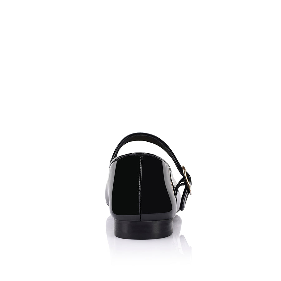Eden Mary Jane Flats for Women - Black Patent Leather Shoes | Comfortable & Stylish Ballet Flats for Work, Office, and Casual Wear