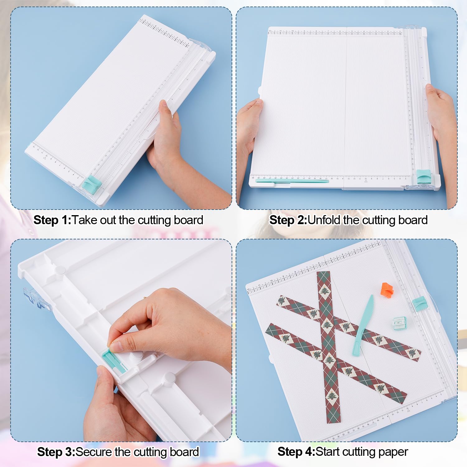 Plastic Scoring Board & Paper Trimmer - Precision Card Making Tool for DIY Crafts, Holiday Wrapping, and Scrapbooking | Perfect for Gift Wrapping, Card Design, and Paper Craft Projects