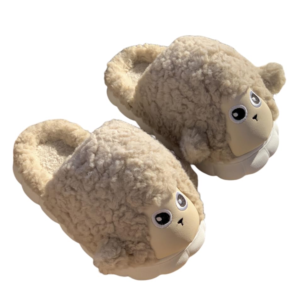 Warm & Cozy Women's Cartoon Sheep Slippers - Fuzzy Indoor/Outdoor House Shoes for Comfort & Style | Perfect for Lounge, Home Wear & Gift Giving