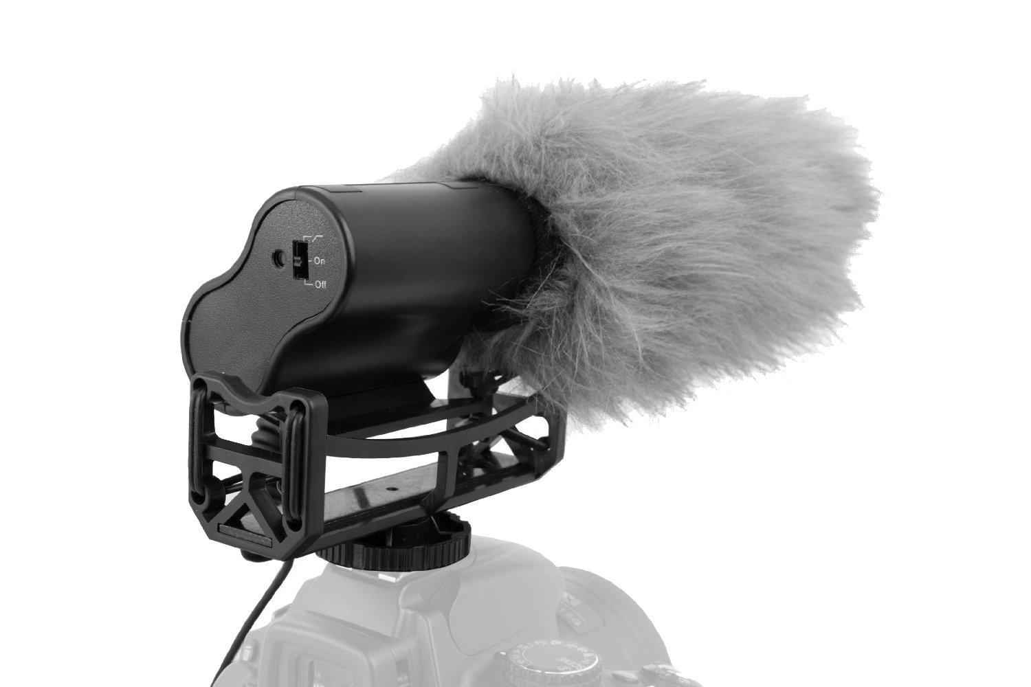 Professional Stereo Shotgun Microphone with Windscreen & Dead Cat Muff for Canon EOS 5DS/5DS R - Perfect for Vlogging, Interviews, and Outdoor Filming