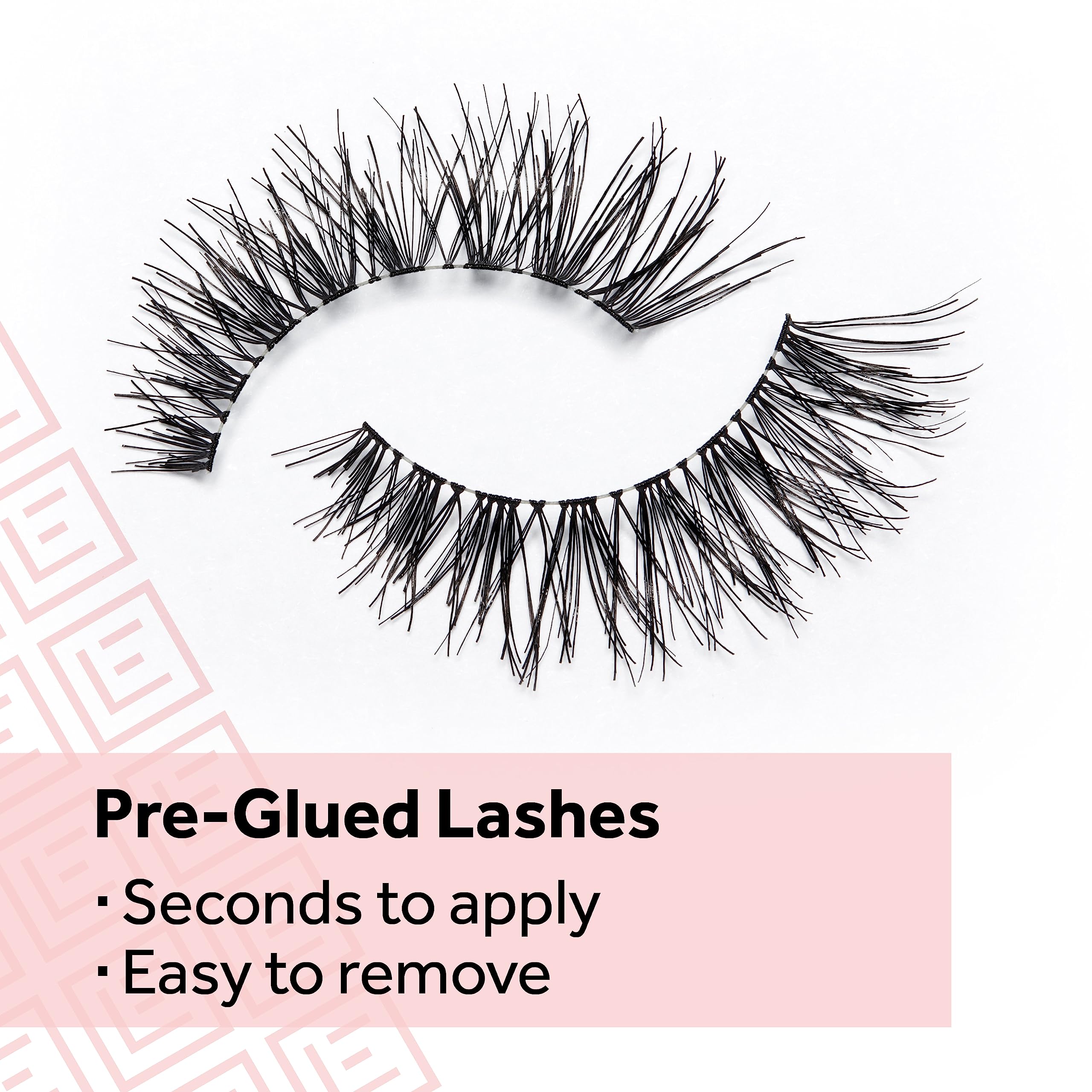 Eylure No.117 Pre-Glued Press On False Eyelashes - Wispy Light Texture Lashes (1 Pair) | Perfect for Weddings, Parties & Everyday Glam