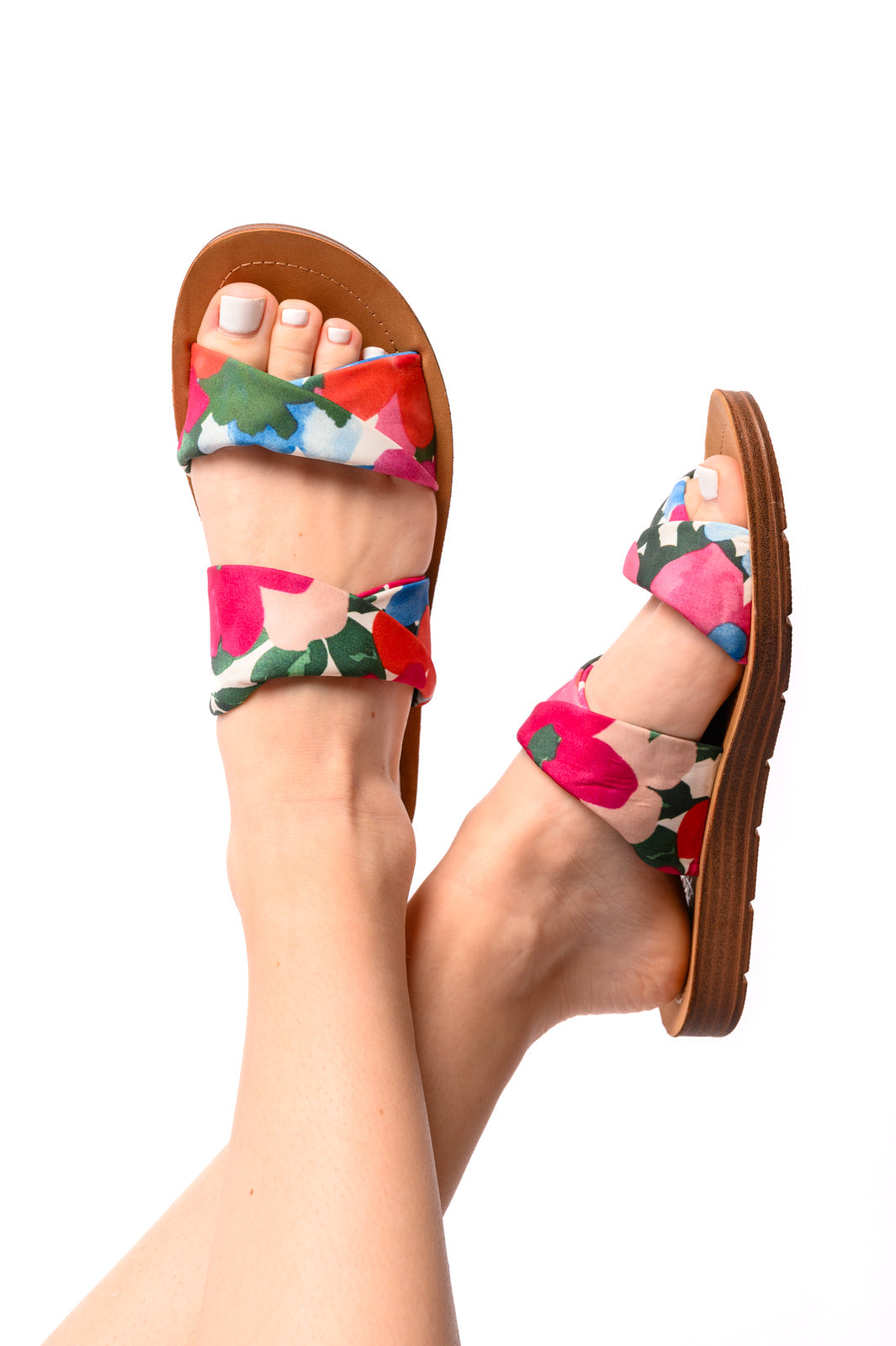 Floral Print Twist Strap Sandals for Women - Comfortable Summer Beach Walking Shoes for Outdoor Vacations & Casual Outings