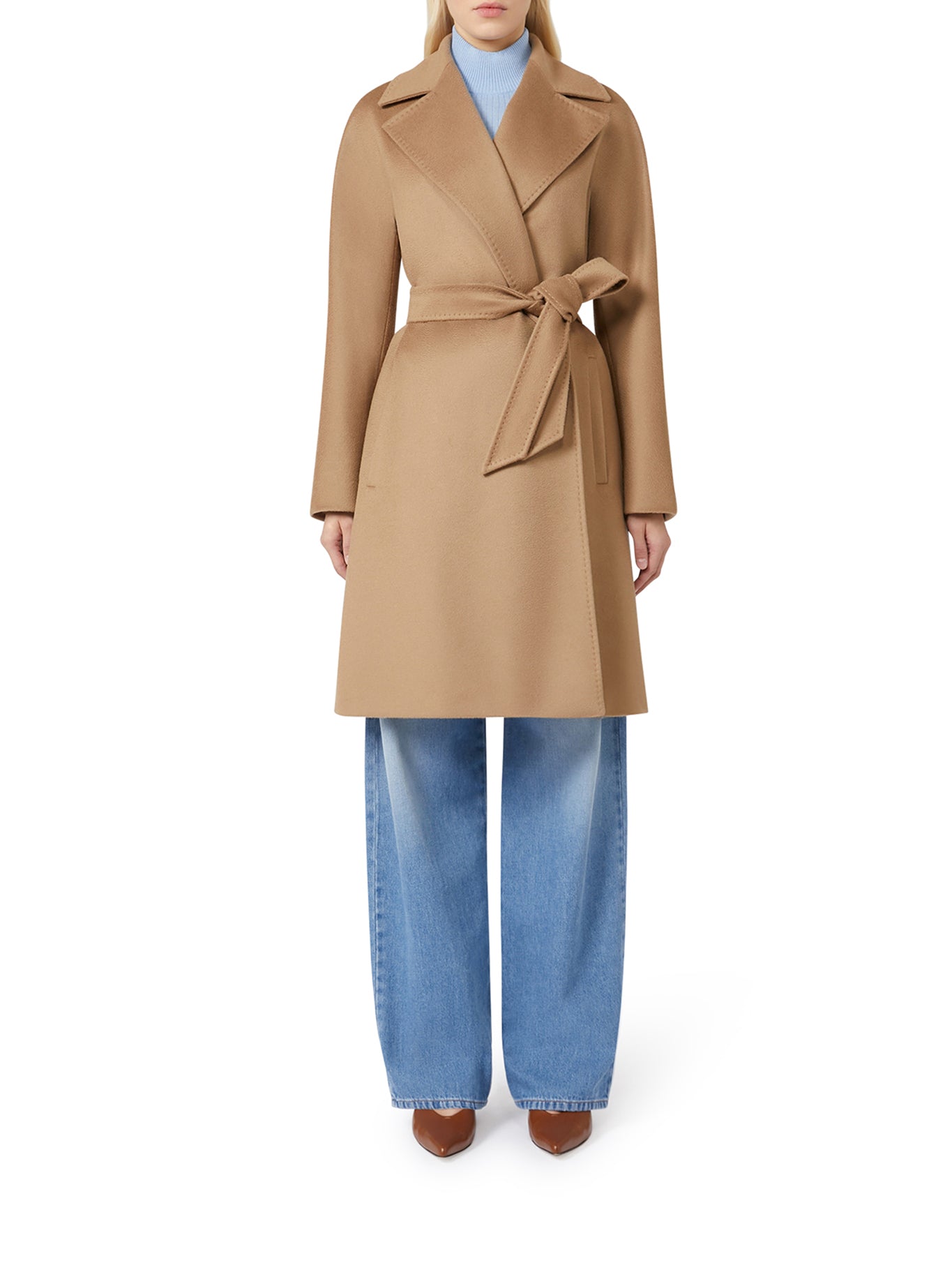 Max Mara Studio Dravenna Coat in Nude Neutrals - Camel Color 2526016091600 006 | Elegant Trench Coat for Women, Perfect for Office, Business Meetings & Fall Fashion