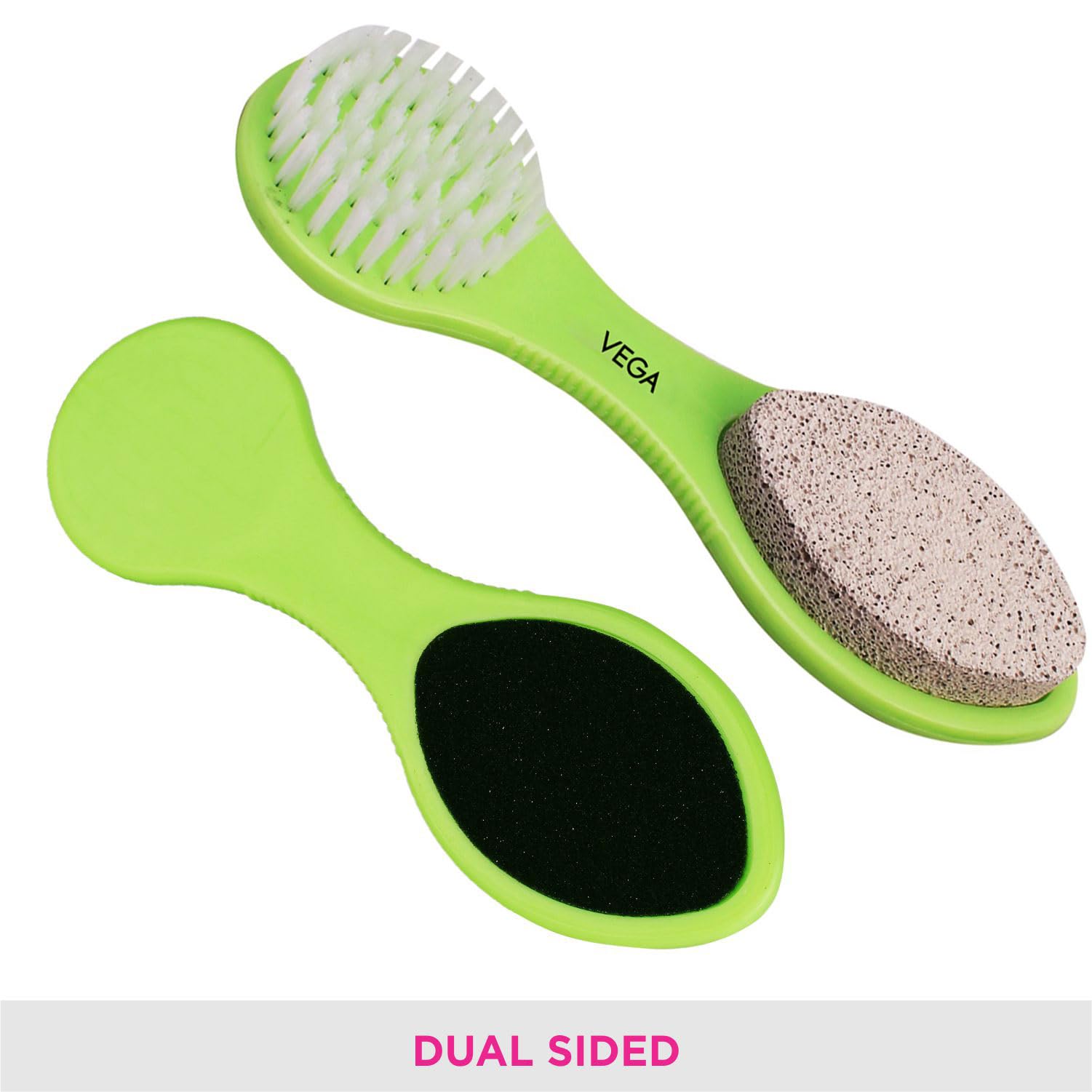 VEGA 3 in 1 Pedicure Scraper Brush Kit - Dead Skin Remover Tool for Cleansing, Scrubbing & Filing - Perfect for At-Home Foot Care & Spa Pedicures