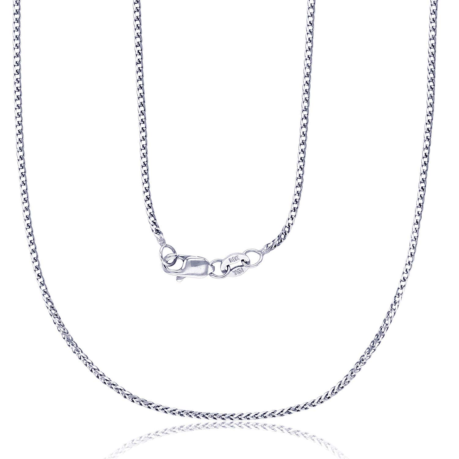 14K Solid Yellow or White Gold Franco Chain Necklace 1mm-5mm for Men & Women with Lobster Clasp | Italian Gold Chain Jewelry | Durable Everyday Wear for Gifts, Weddings & Special Occasions