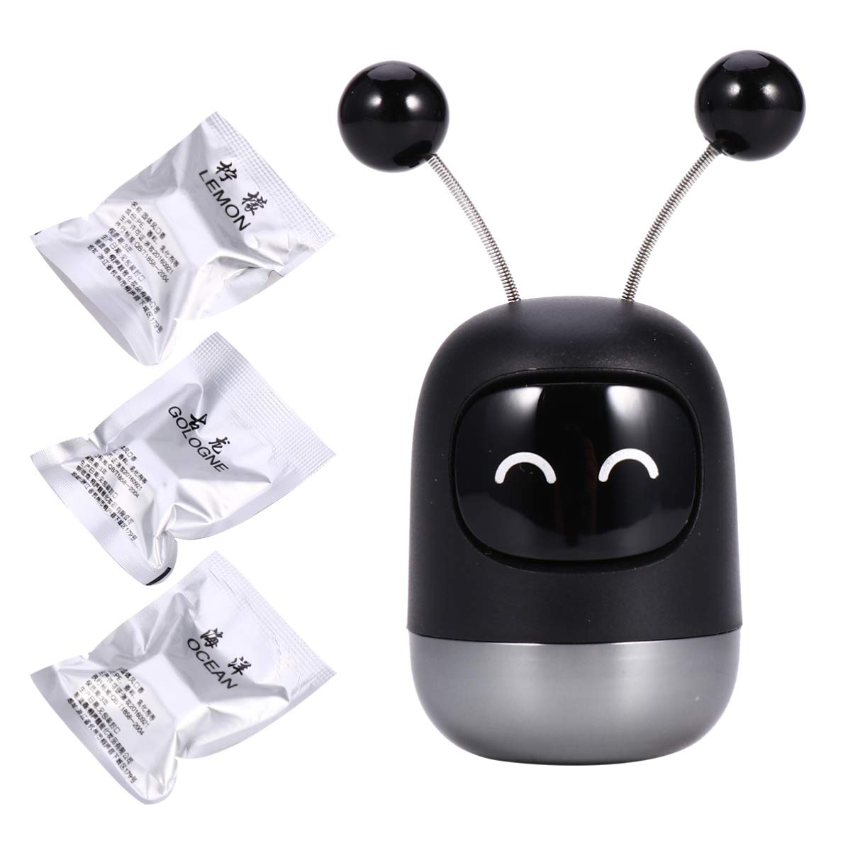 Garneck Robot-Shaped Car Air Freshener Vent Clip Set - Black Aroma Diffuser for Vehicles, Home & Office | Car Accessories, Living Room Decor & Workspace Air Freshener