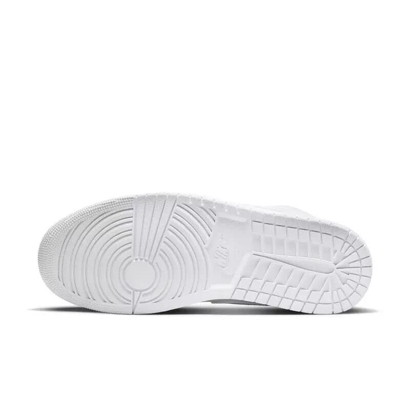 Nike Jordan Men's Air 1 Mid Sneakers - Size 12 White/White-White | Basketball Shoes for Men | Perfect for Streetwear & Casual Wear