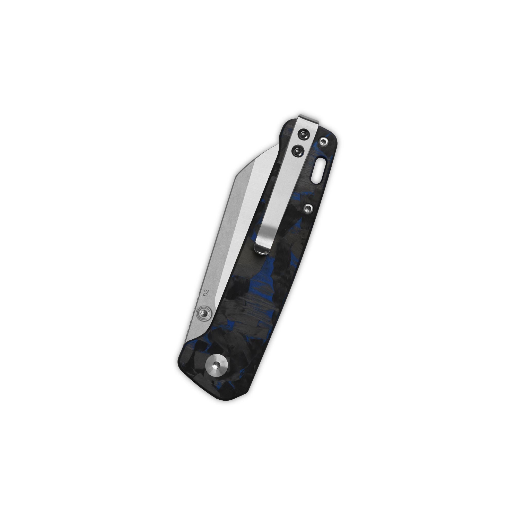 QSP Penguin V2 Liner Lock Pocket Knife - D2 Steel Blade, Red Shredded Carbon Fiber Overlay, G10 Handle - EDC, Outdoor, Camping, Hiking, Survival Tool