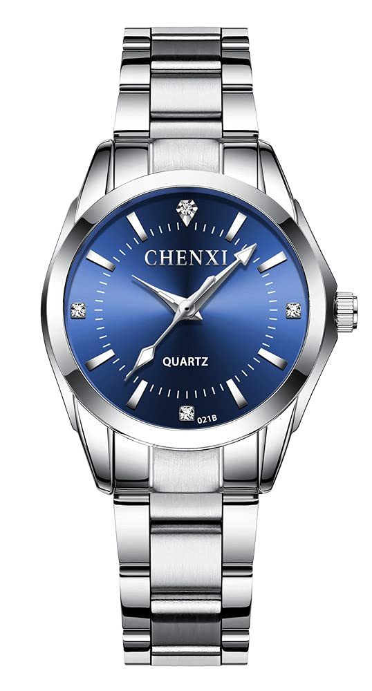 MASTOP Women's Silver Stainless Steel Watch - Waterproof, Luminous for Office & Evening Wear