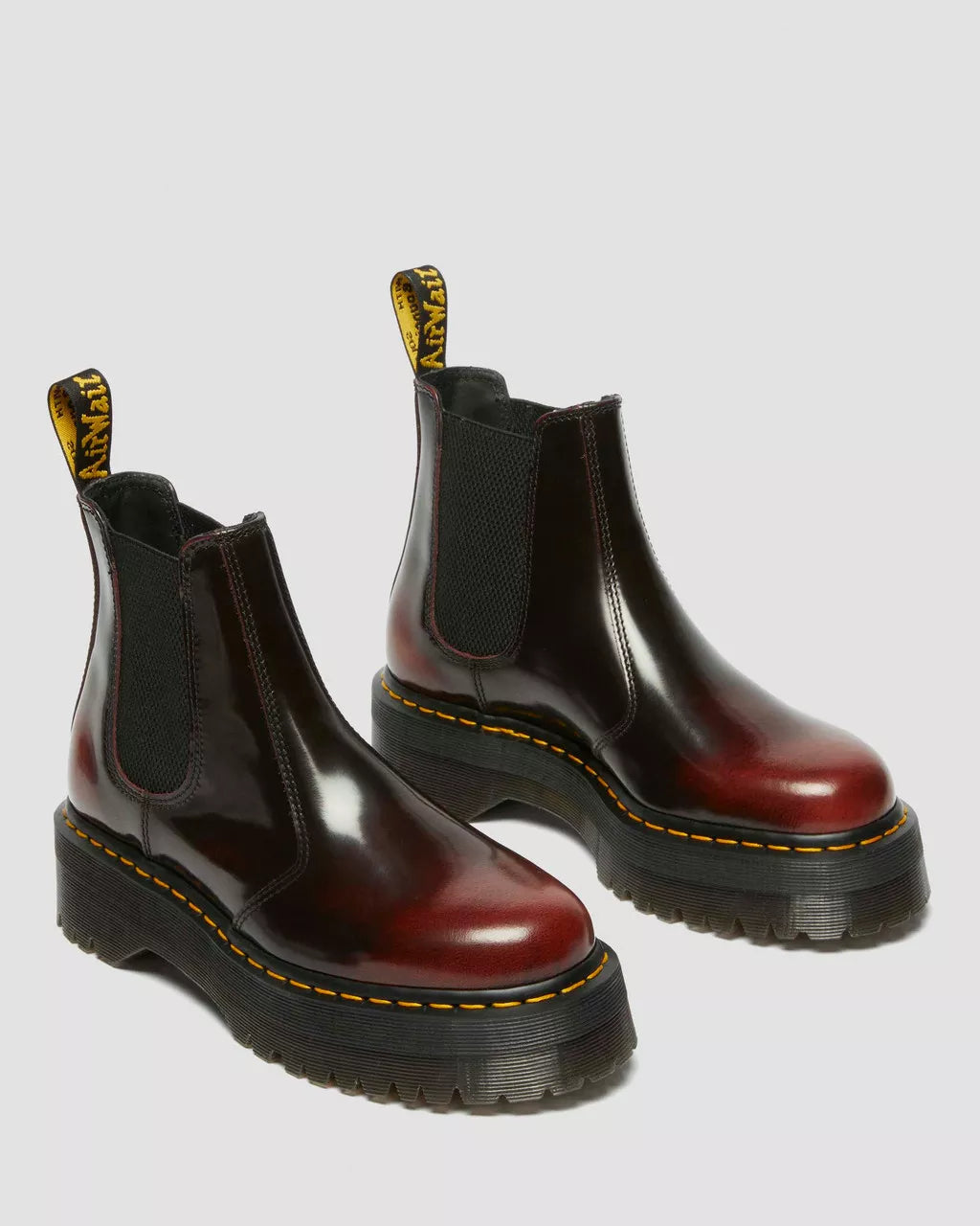 2976 Quad Cherry Red Arcadia Chelsea Platform Boots for Women - Stylish & Comfortable Ankle Boots for Fall/Winter, Office, Party & Casual Outfits