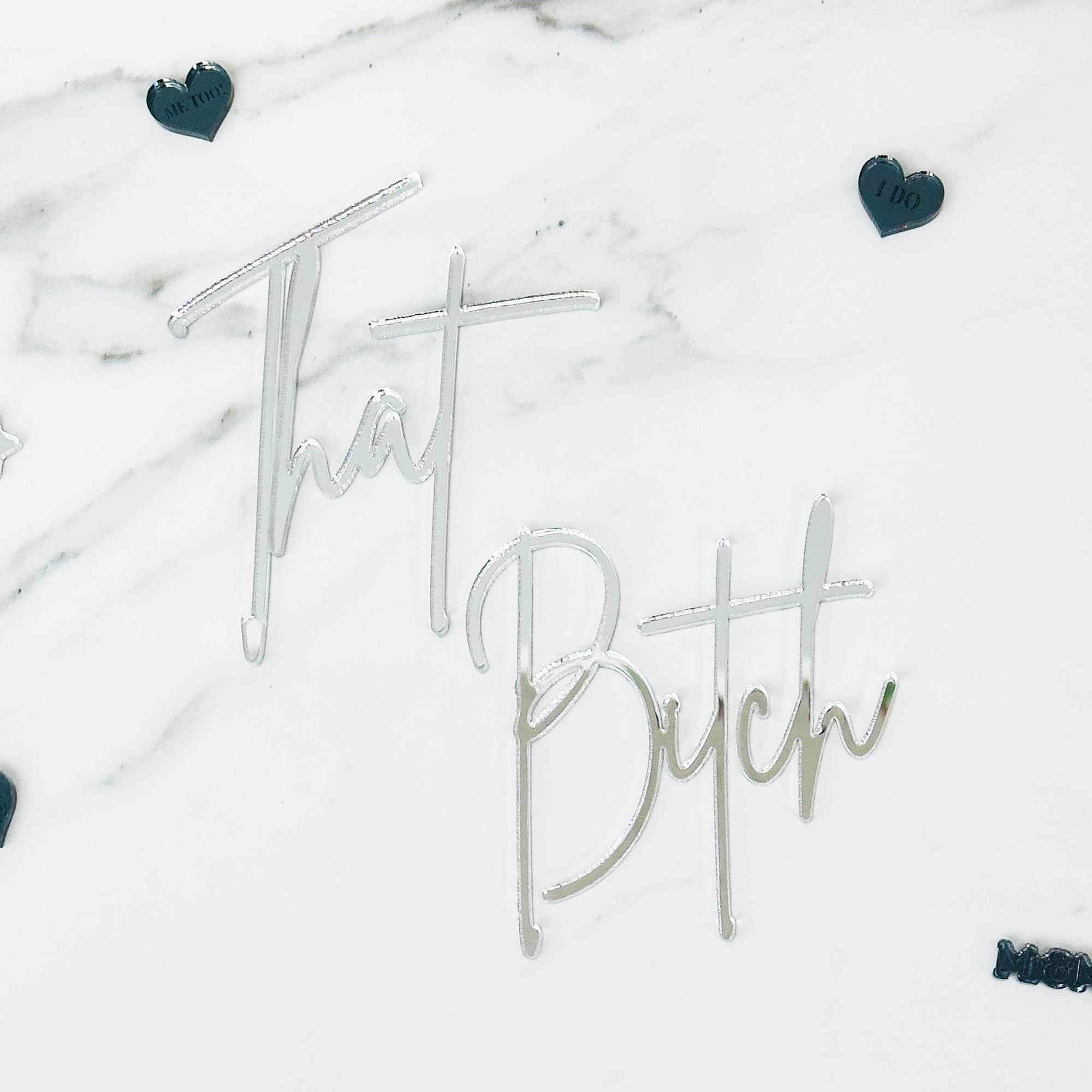 Custom 'That Bitch' Acrylic Cake Topper - Personalized Name Plaque for 4'', 6'', 8'', 10'' Cakes - Funny Birthday Cake Decoration for Women, Bachelorette Parties & Celebrations
