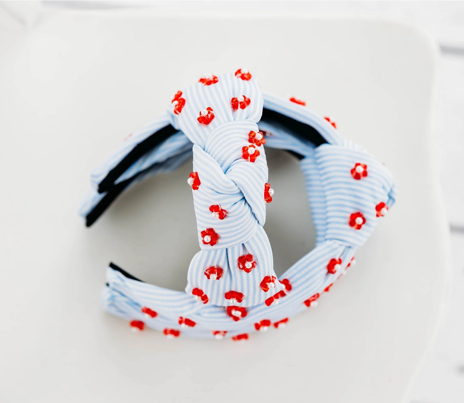 Stylish Cheeky Plum Pinstripe Poppies Headband for Women - Floral Hair Accessory for Parties, Weddings & Everyday Fashion
