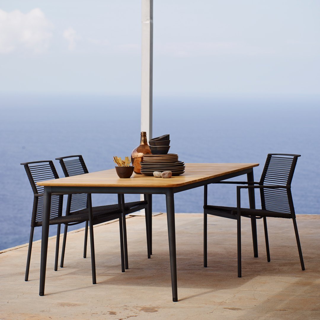 Edge Outdoor Armchair - Stackable Patio Chair for Garden, Poolside & Backyard - Durable Weather-Resistant Design for Comfortable Relaxation