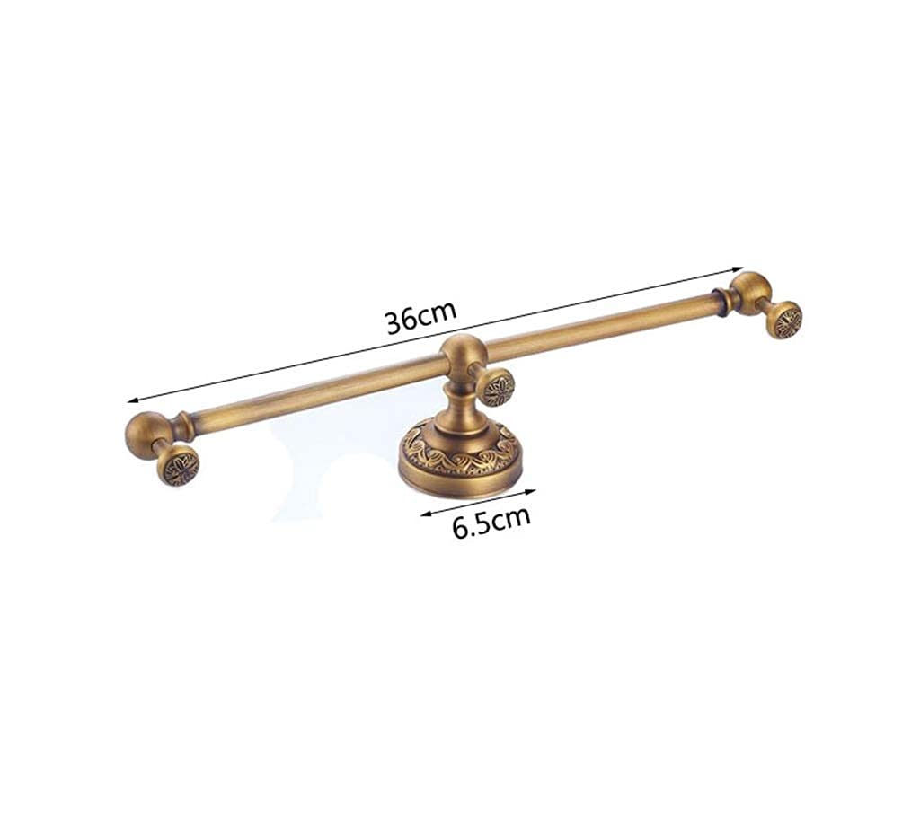 Premium Copper Wall-Mounted Towel Rack - 36cm Single Rod Bathroom Towel Holder for Kitchen, Cloakroom & Bath Storage - Rustproof Space-Saving Hanger for Hand Towels, Robes & Kitchen Linens