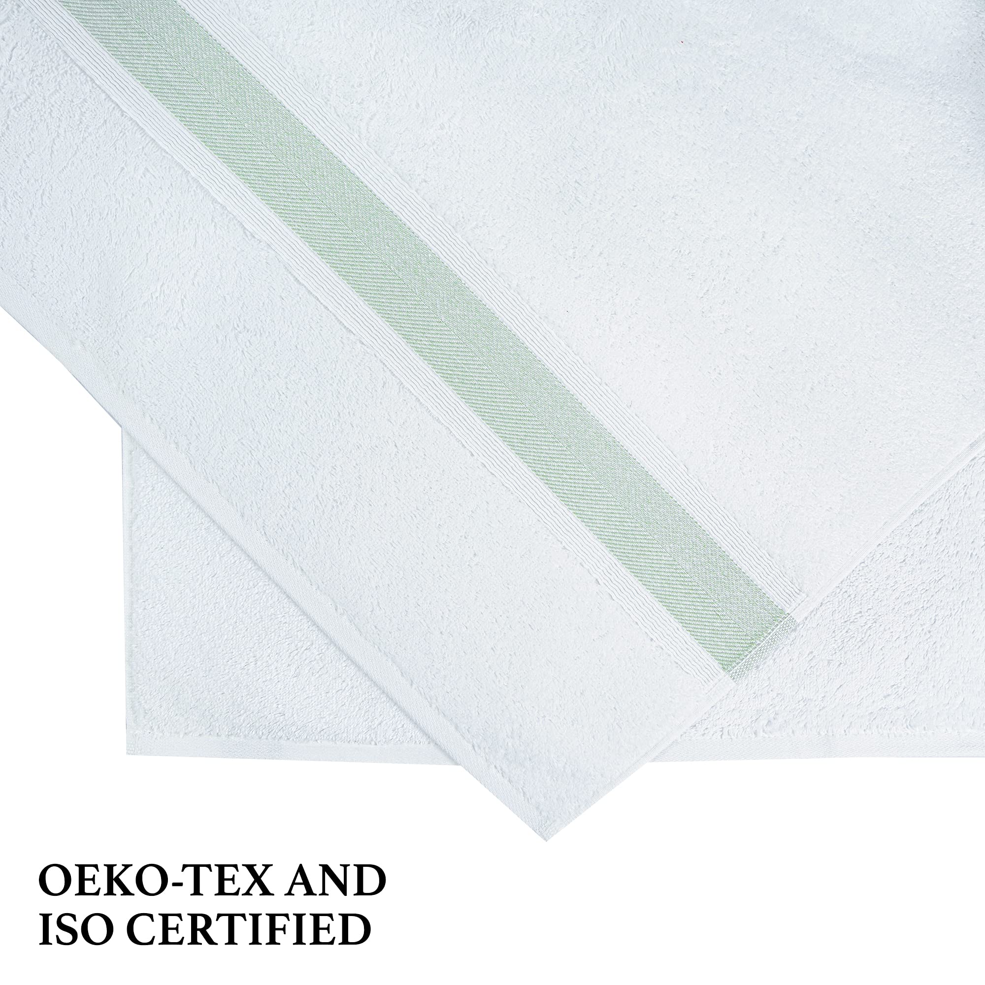 Luxury 100% Natural Cotton Bath Towels Set of 4 - Ultra Soft & Absorbent Hotel Quality Bath Sheets 35x67 Inches, Plush Thick & Bordered Design for Spa, Bathroom, Pool, Gym & Beach Use
