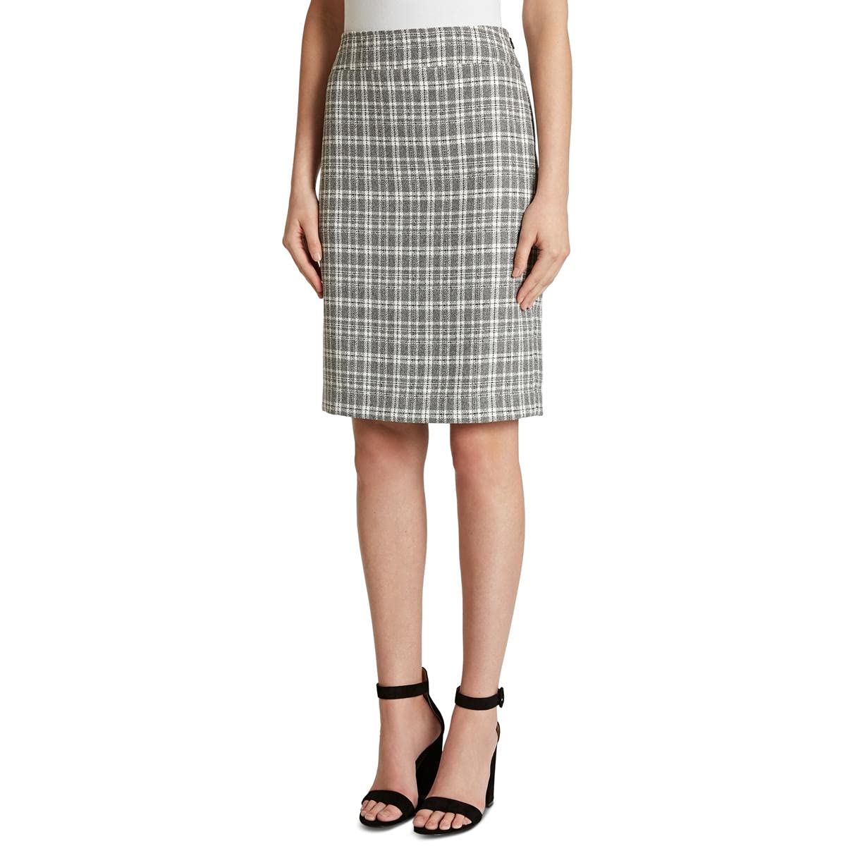 Tahari ASL Women's Slim Fit Double Back Vent Pencil Skirt - Professional Office Work & Formal Business Attire