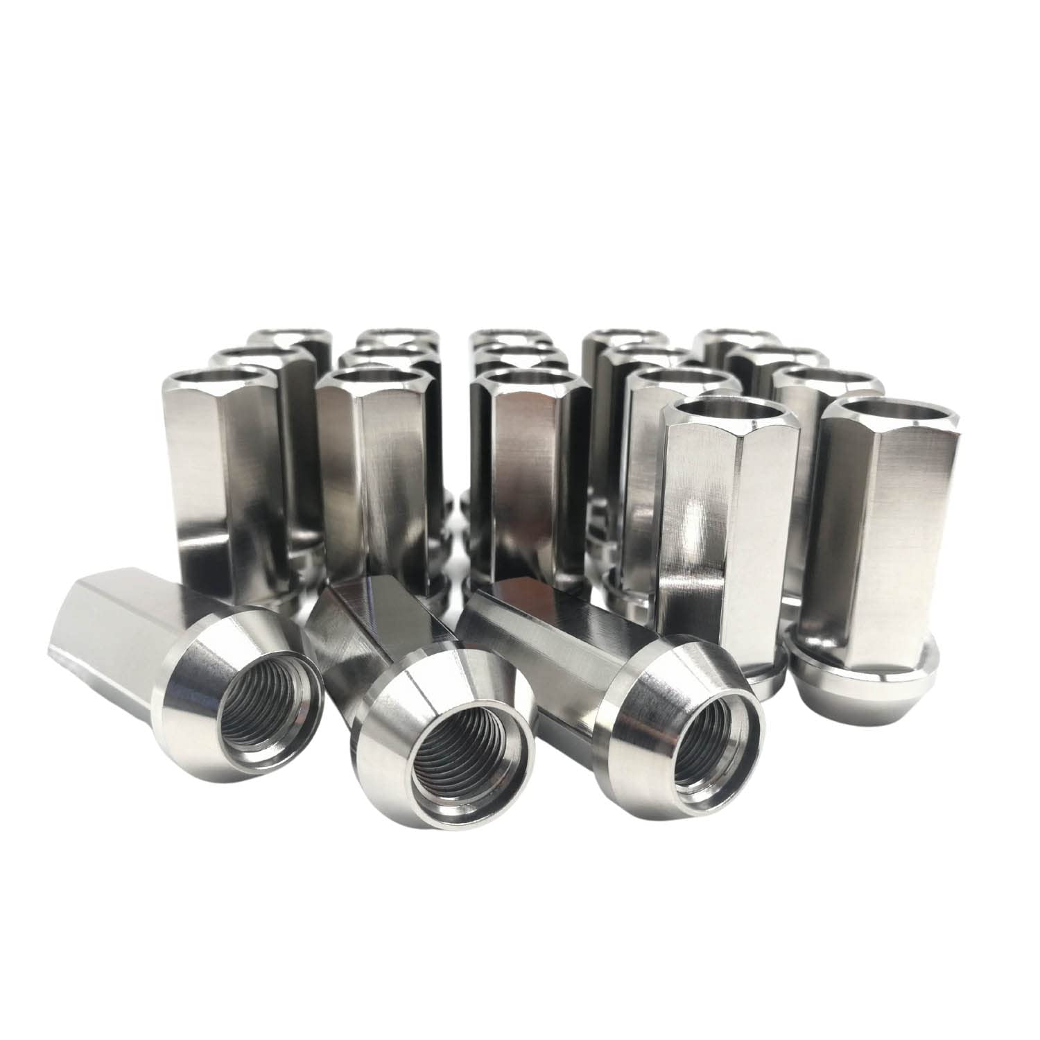 Premium Rison Titanium Open End Lug Nuts M12/M14 - Burnt Blue/Red/Original Finish - Ultra Lightweight Racing Lug Nuts for Cars & Trucks (20-Piece Set, M12x1.25) - Perfect for Track Days, Car Shows & Performance Upgrades