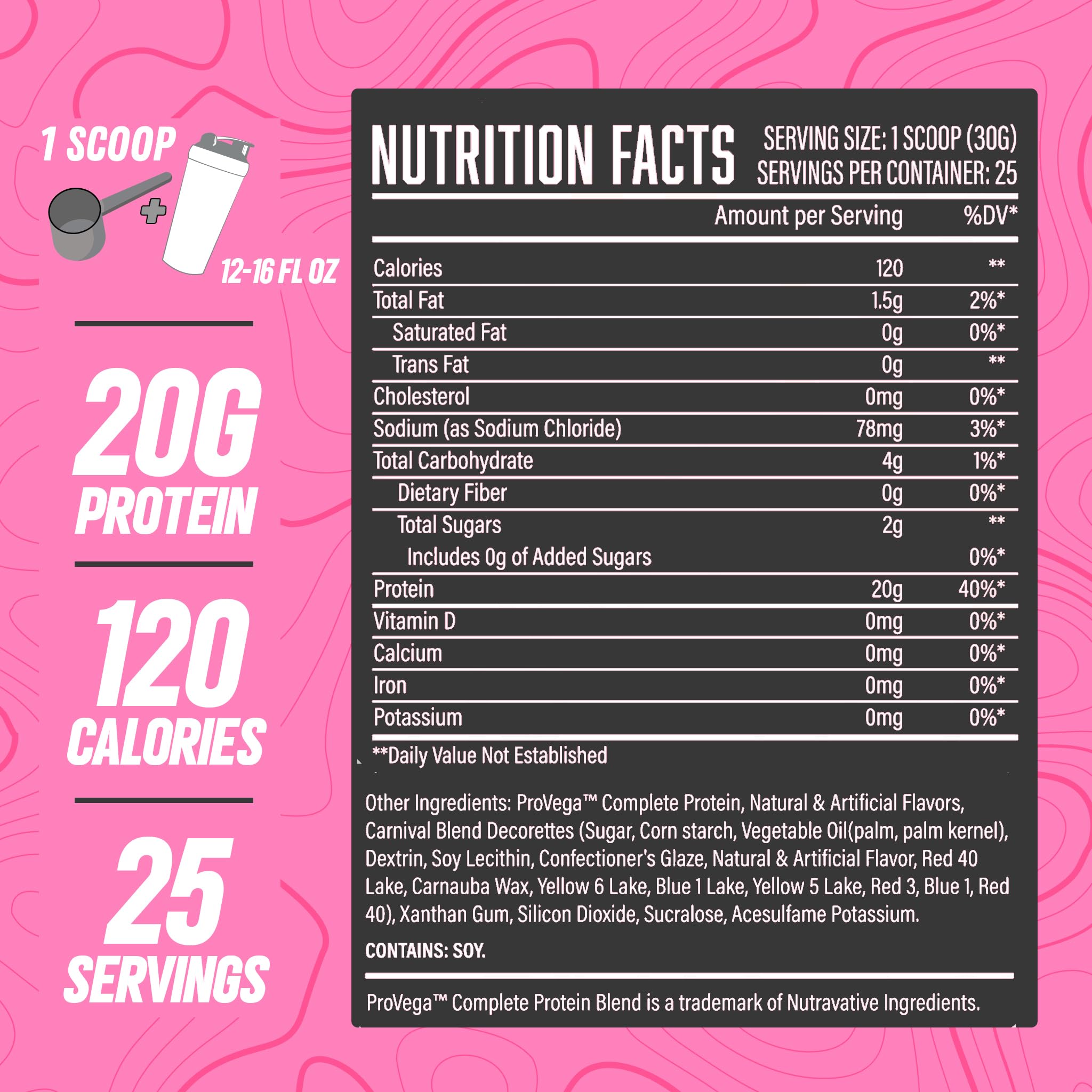Huge Supplements Vegan Protein Powder - Birthday Cake Flavor | 20g Plant-Based Protein Per Serving | Dairy-Free, Gluten-Free | Perfect for Post-Workout Recovery & Healthy Baking