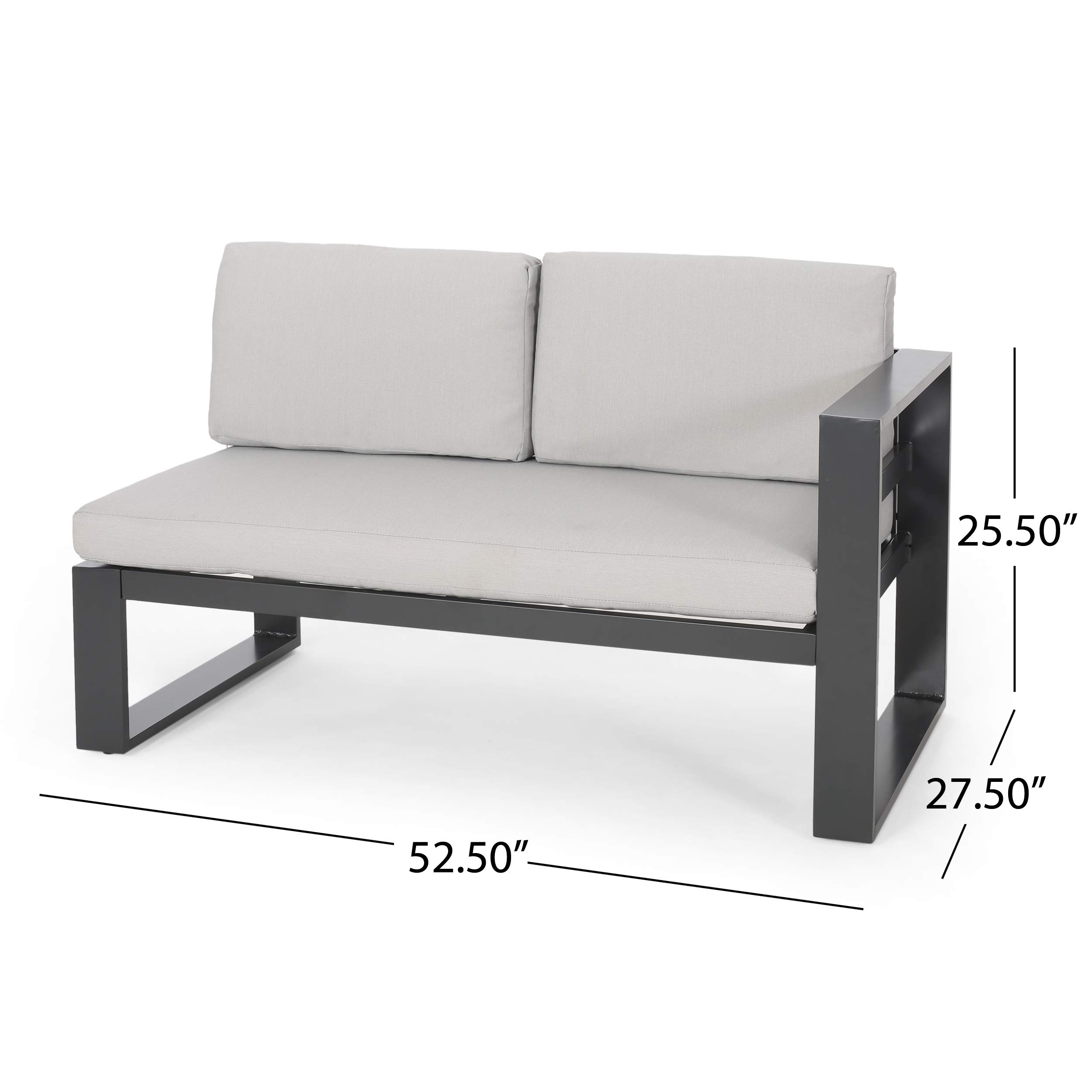 Premium Outdoor Aluminum Sofa Sectional Set with Coffee Table - Beige & Gray Patio Furniture for Garden, Poolside, and Backyard Relaxation