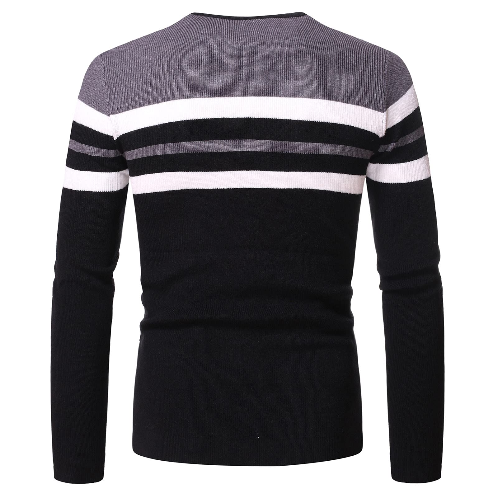 Men's Color Block Turtleneck Knit Sweater - Warm Pullover Top for Casual Winter Wear & Office Outfits