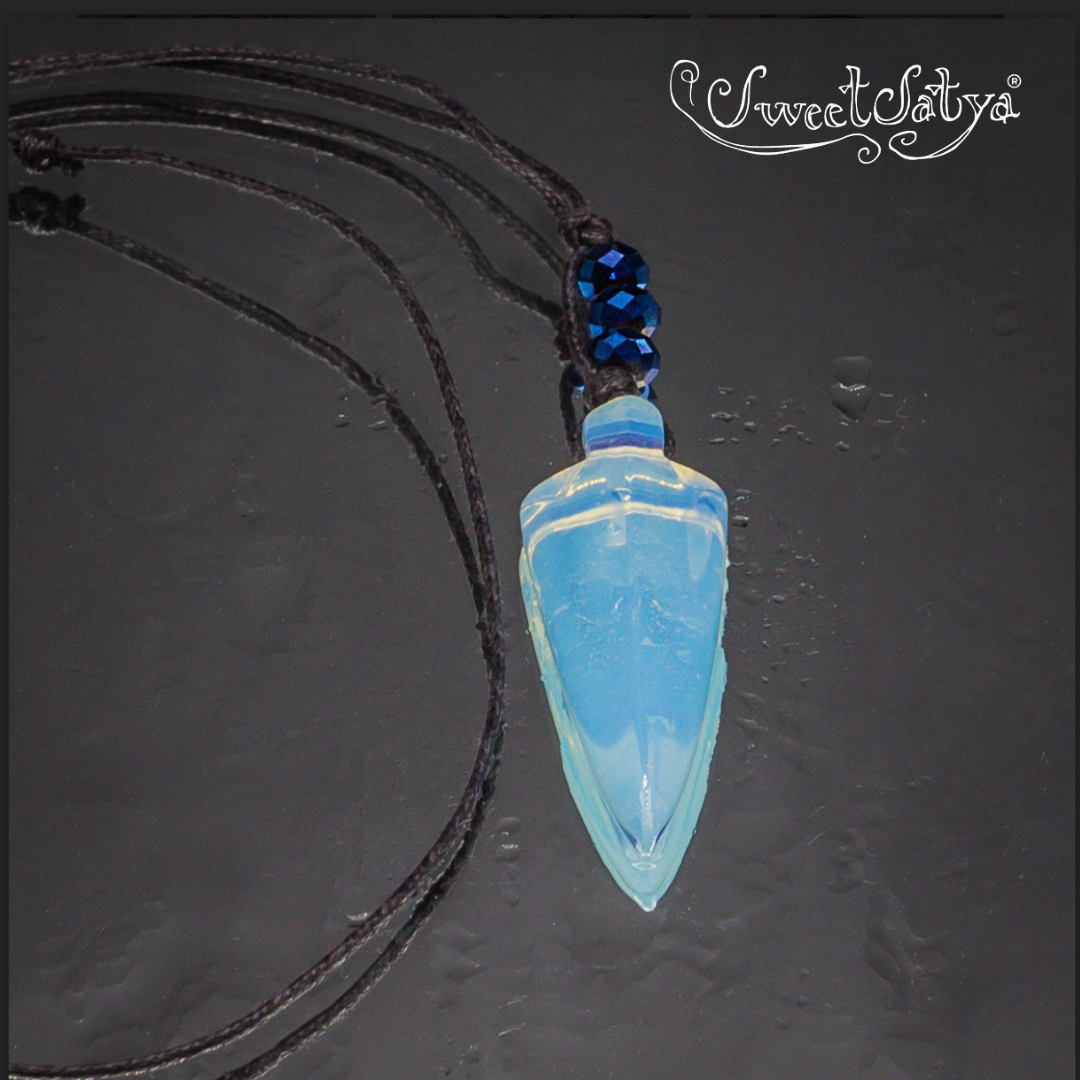 Opalite Arrowhead Necklace – Natural Stone Pendant for Women & Men | Healing Crystal Jewelry for Spiritual Protection & Positive Energy | Perfect for Meditation, Yoga & Boho Fashion
