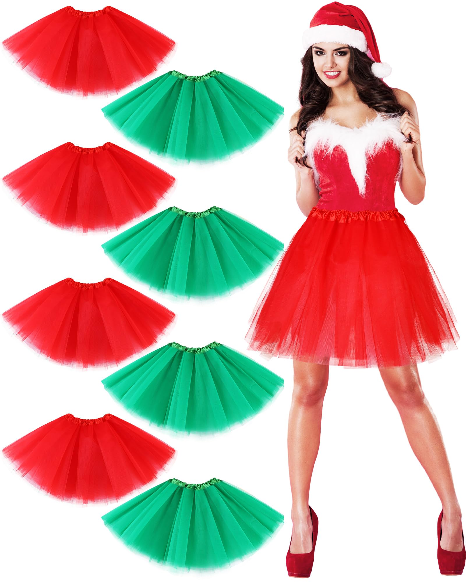 Handepo Women's Tutu Skirts - 3-Layer Tulle Skirt for Adults, Multicolor Ballet Skirt for Halloween, Christmas, Thanksgiving - Perfect for Dance, Costume Parties & Photo Shoots