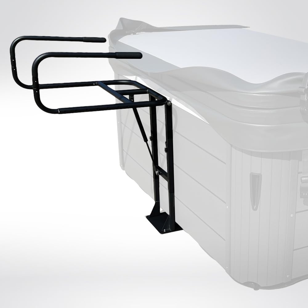 Puri Tech Hot Tub Cover Lift - Heavy Duty Cradle Design for Easy Spa Cover Removal - Black | Perfect for Inflatable and Hard-Sided Spas, Backyard Relaxation