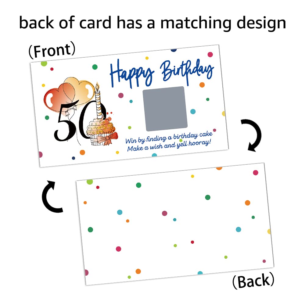 REWIDPARTY 50th Birthday Party Game - 32 PCS Colorful Scratch Off Cards for Groups, Cheers to 50 Years Celebration | Fun Activity for Birthday Parties, Raffles & Holiday Gatherings